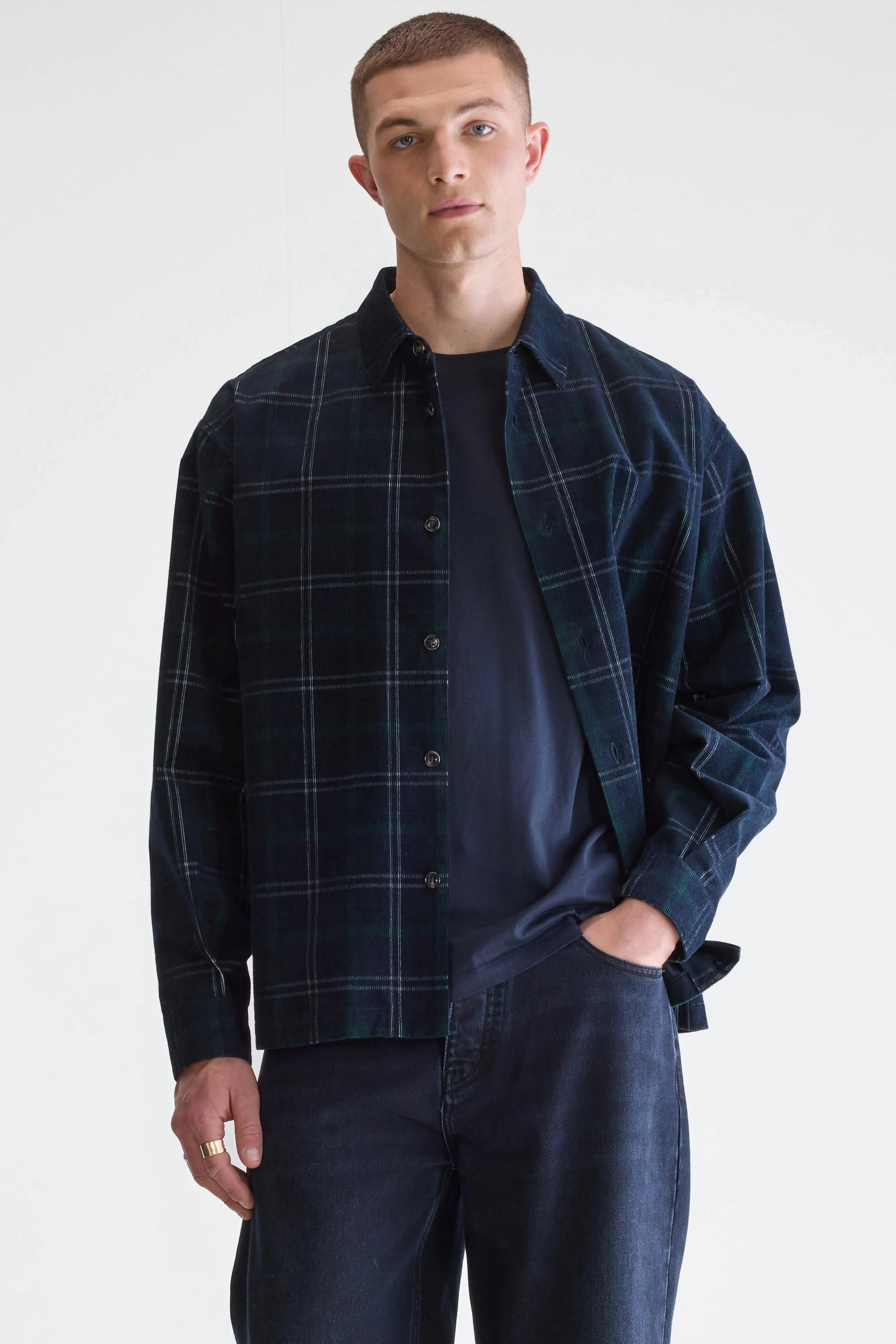 Flap corduroy overshirt (252 / M / CHECK A) Urban Edge