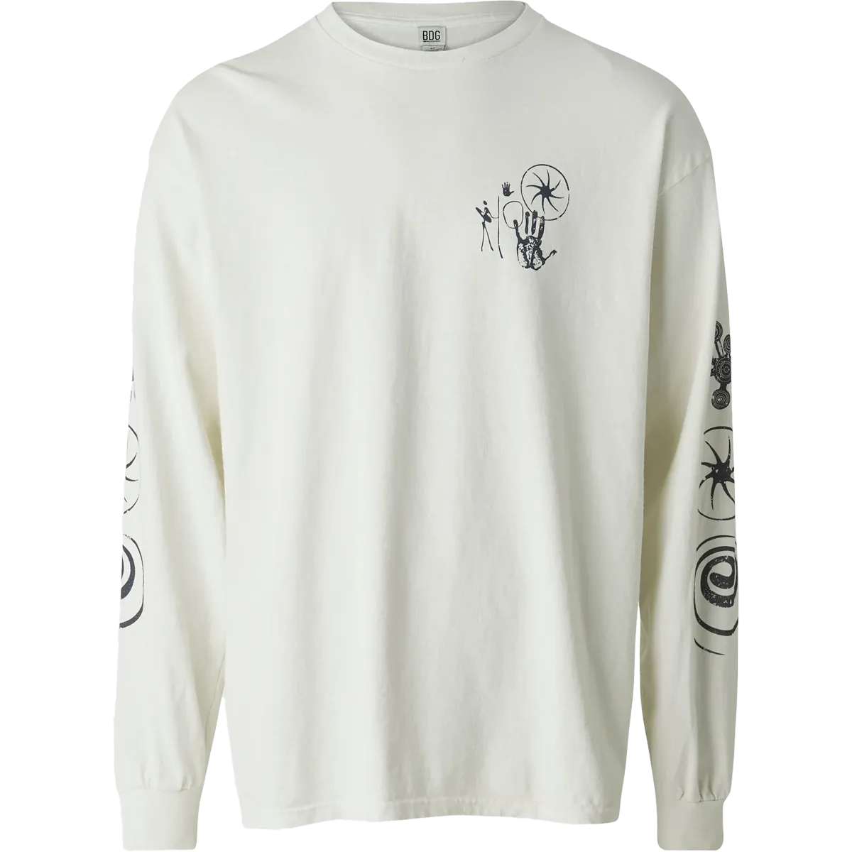 Crew neck classic Men's Nature Drawing Long Sleeve