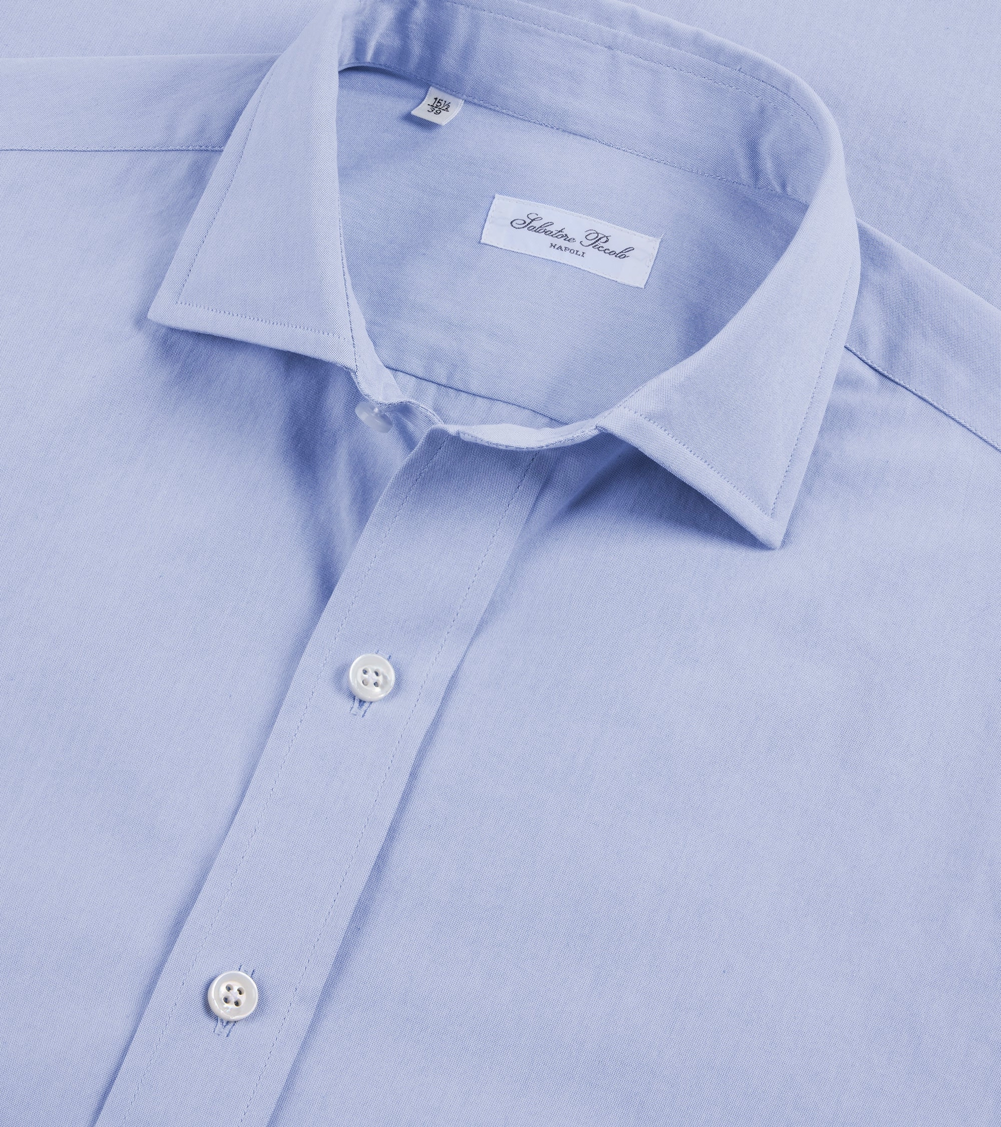 Easy Care Salvatore Piccolo Cotton Canvas Shirt: Light Blue