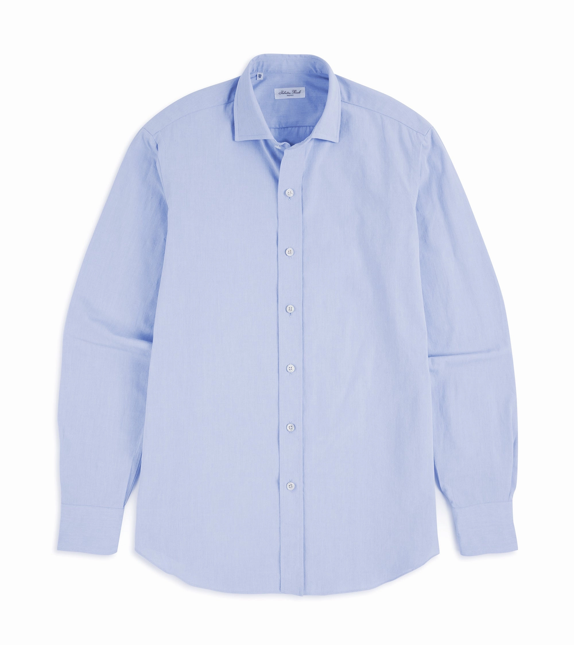Salvatore Piccolo Cotton Canvas Shirt: Light Blue Trendy Fashion