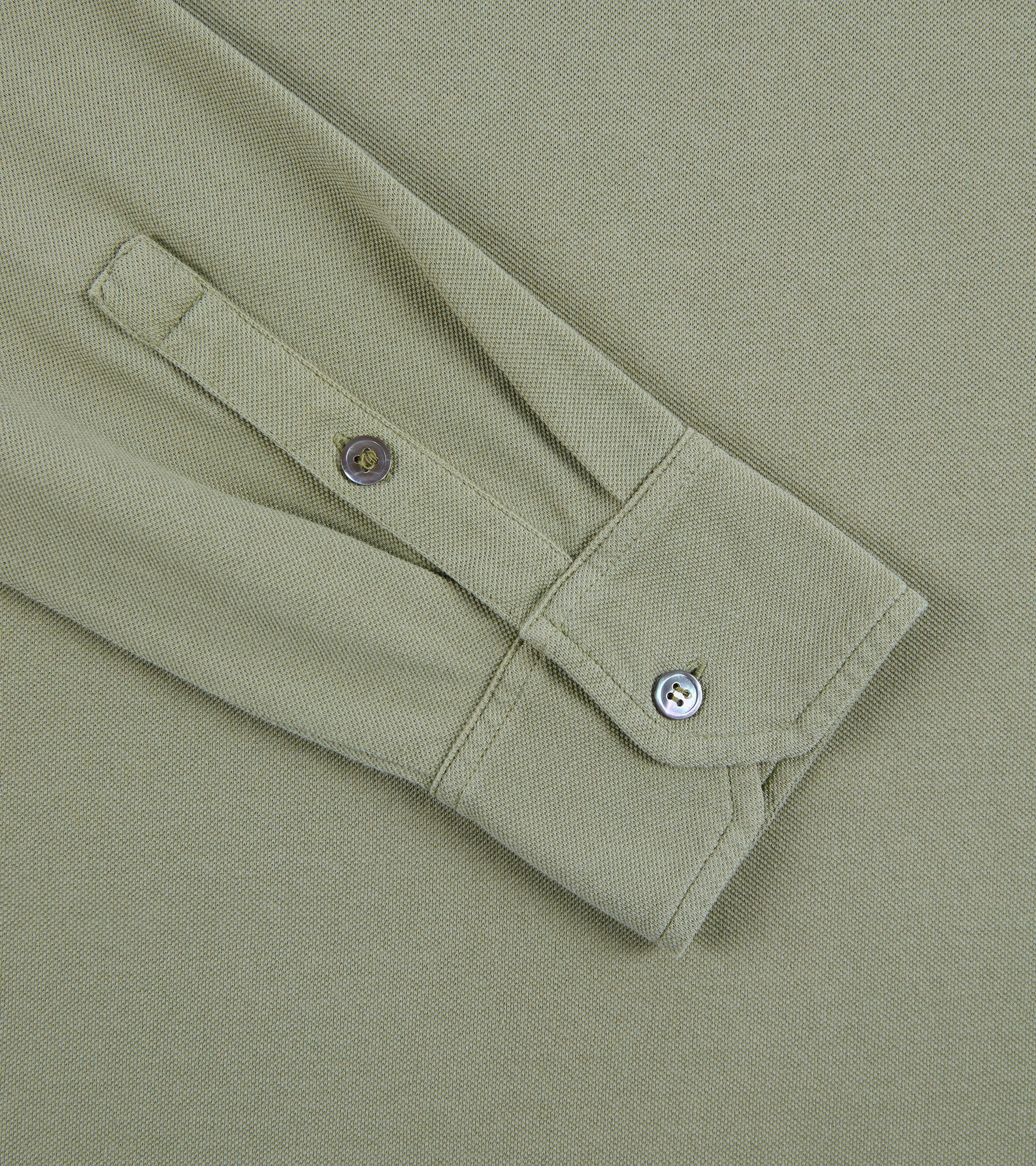 Trunk Moxon Long Sleeve Polo Shirt: Green Tea Active Design