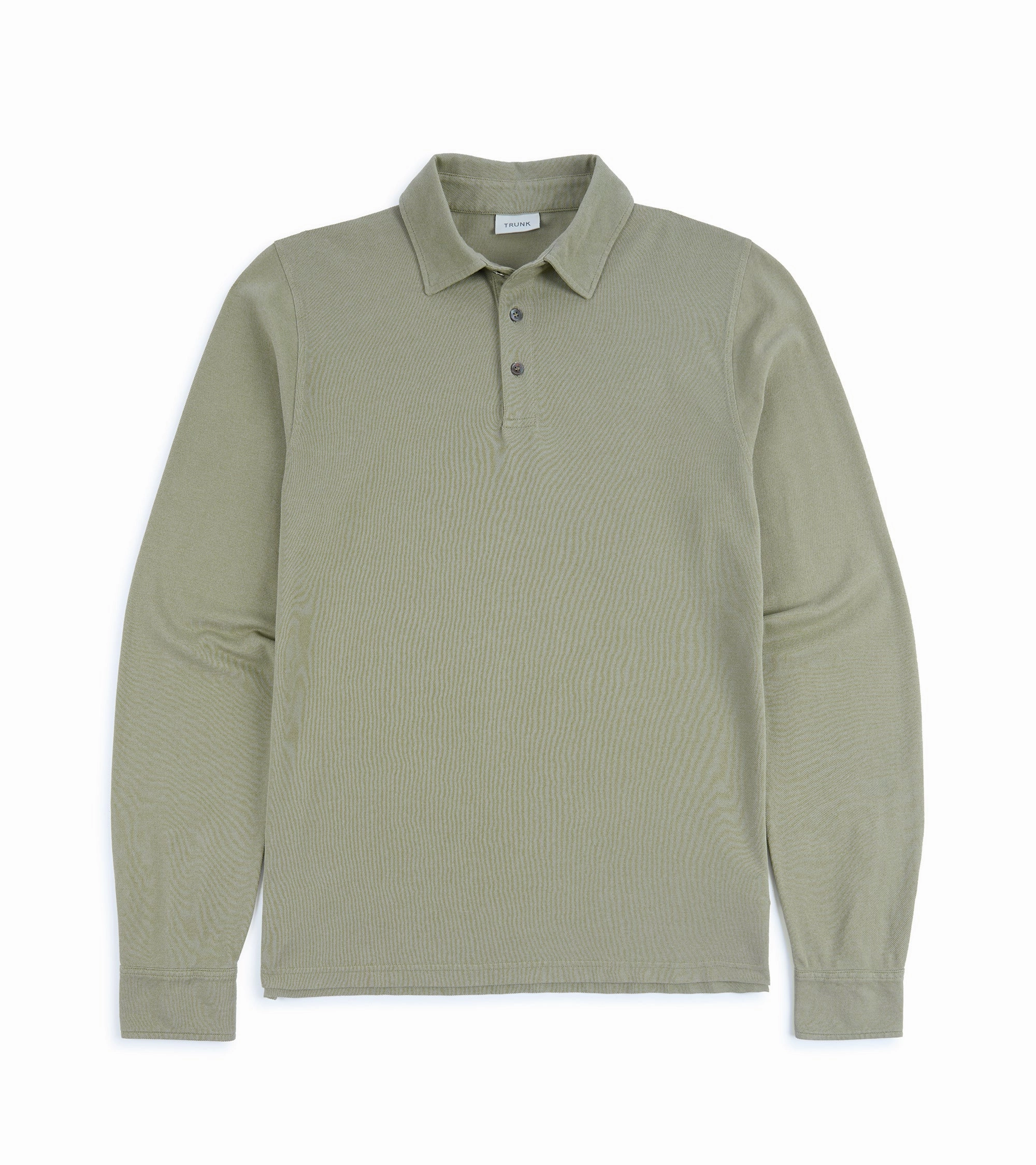 Trunk Moxon Long Sleeve Polo Shirt: Green Tea Premium Layer