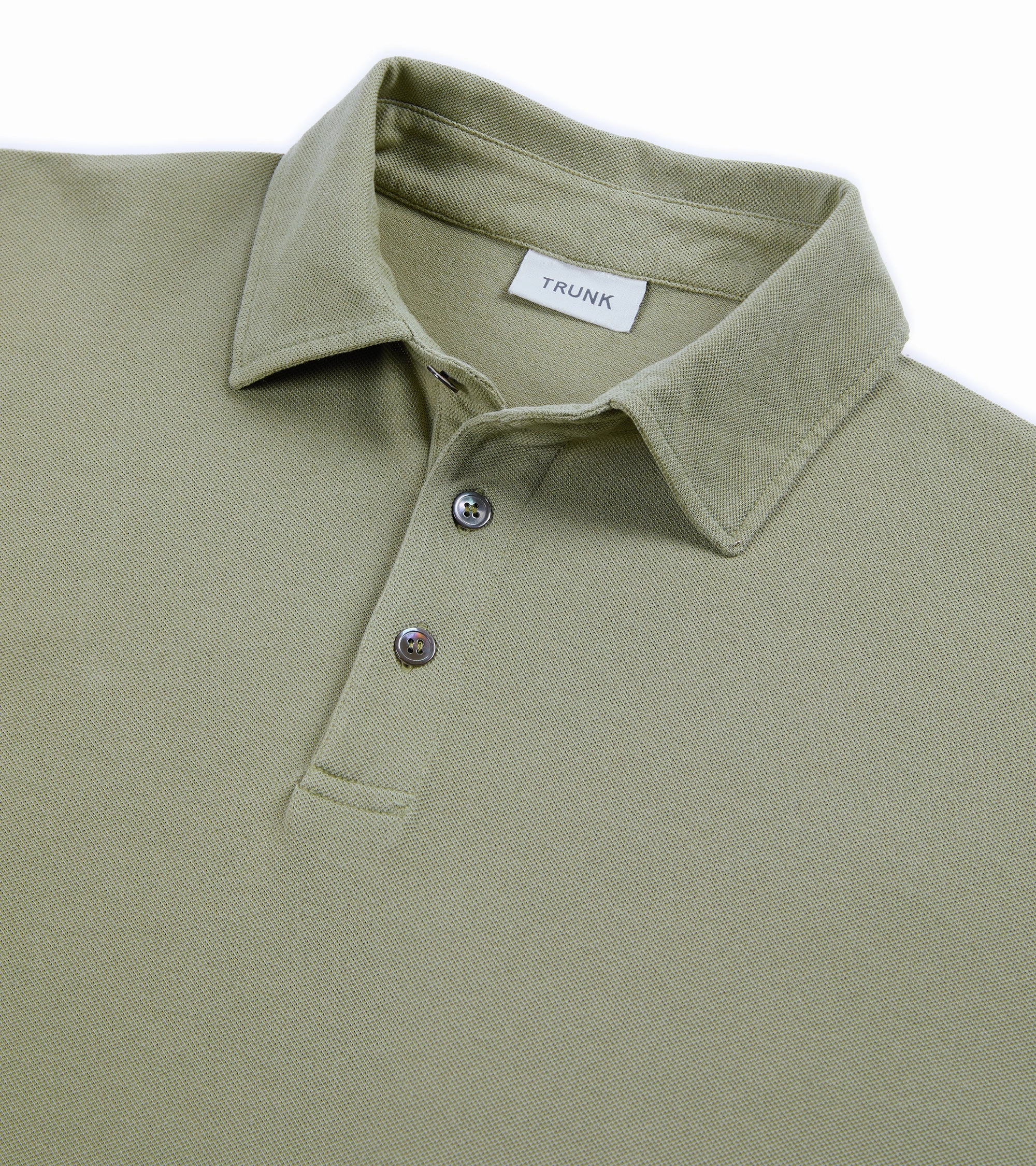 Sporty Chic Trunk Moxon Long Sleeve Polo Shirt: Green Tea