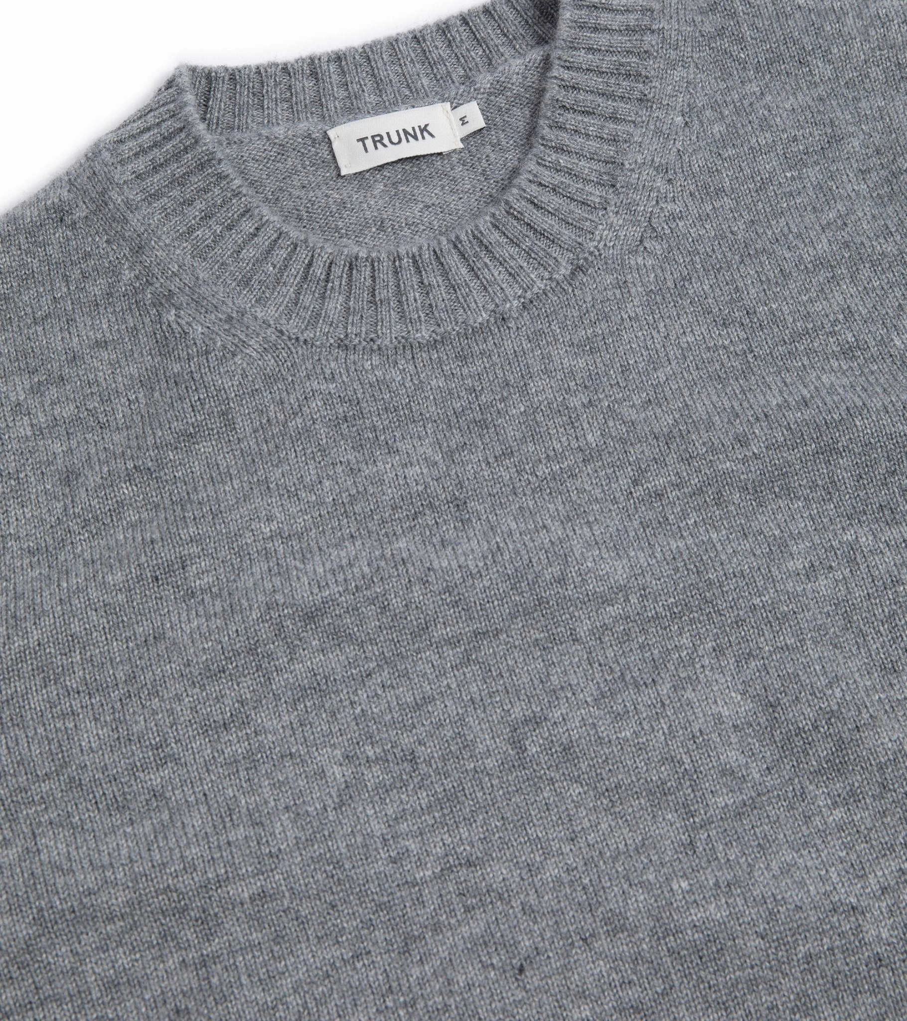 City Casual Style Trunk Dover Cashmere Crew Neck Sweater: Grey