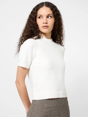 Vhari Mock Neck Short Sleeve Top Mid layer Oversized Collar Style