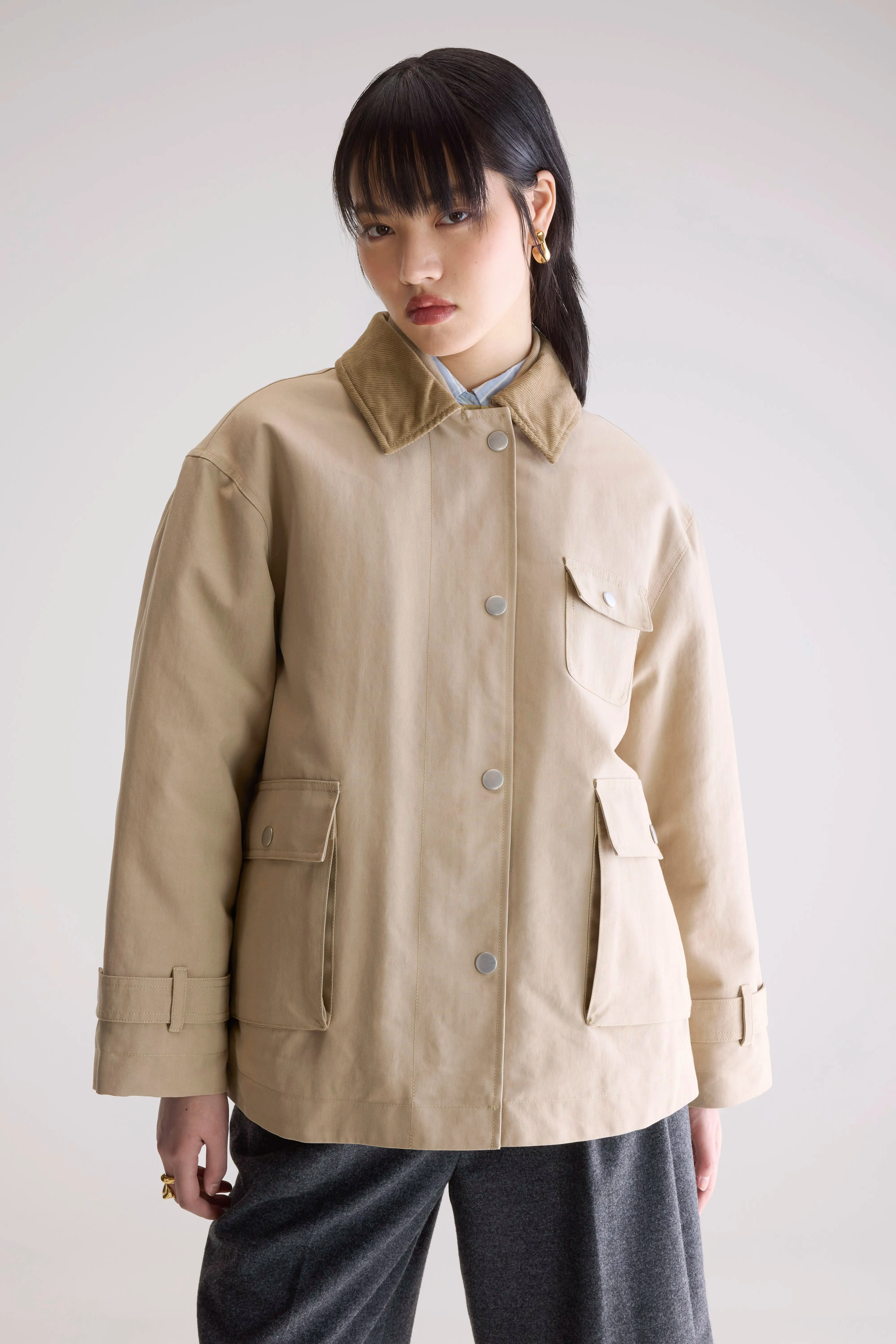 Low Profile Collar Design Jungle relaxed jacket (252 / W / CLAY)