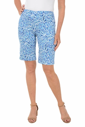 Regular Fit Floral Nebulas Pull-On Bermuda Short