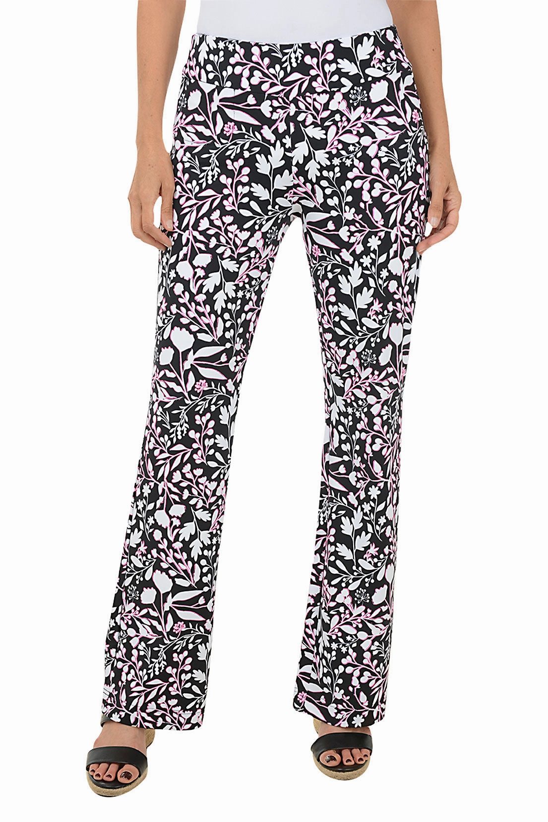 Flexible Look QuickDryTechnology Floral Stencil UPF50  Pull-On Pant