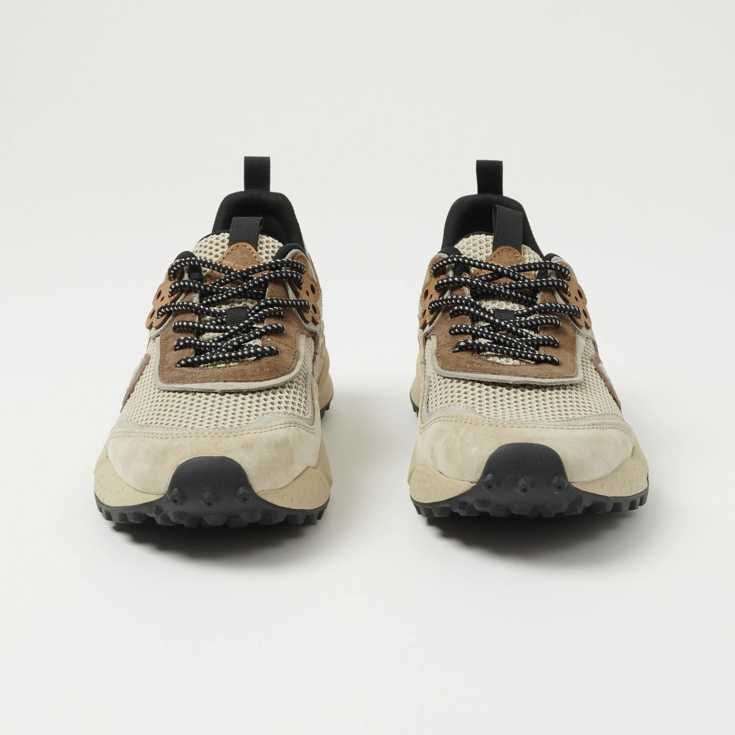 Vegan Leather Upper Trail Trek Flower Mountain Kotetsu Man Suede/Mesh Sneaker - Beige/Grey