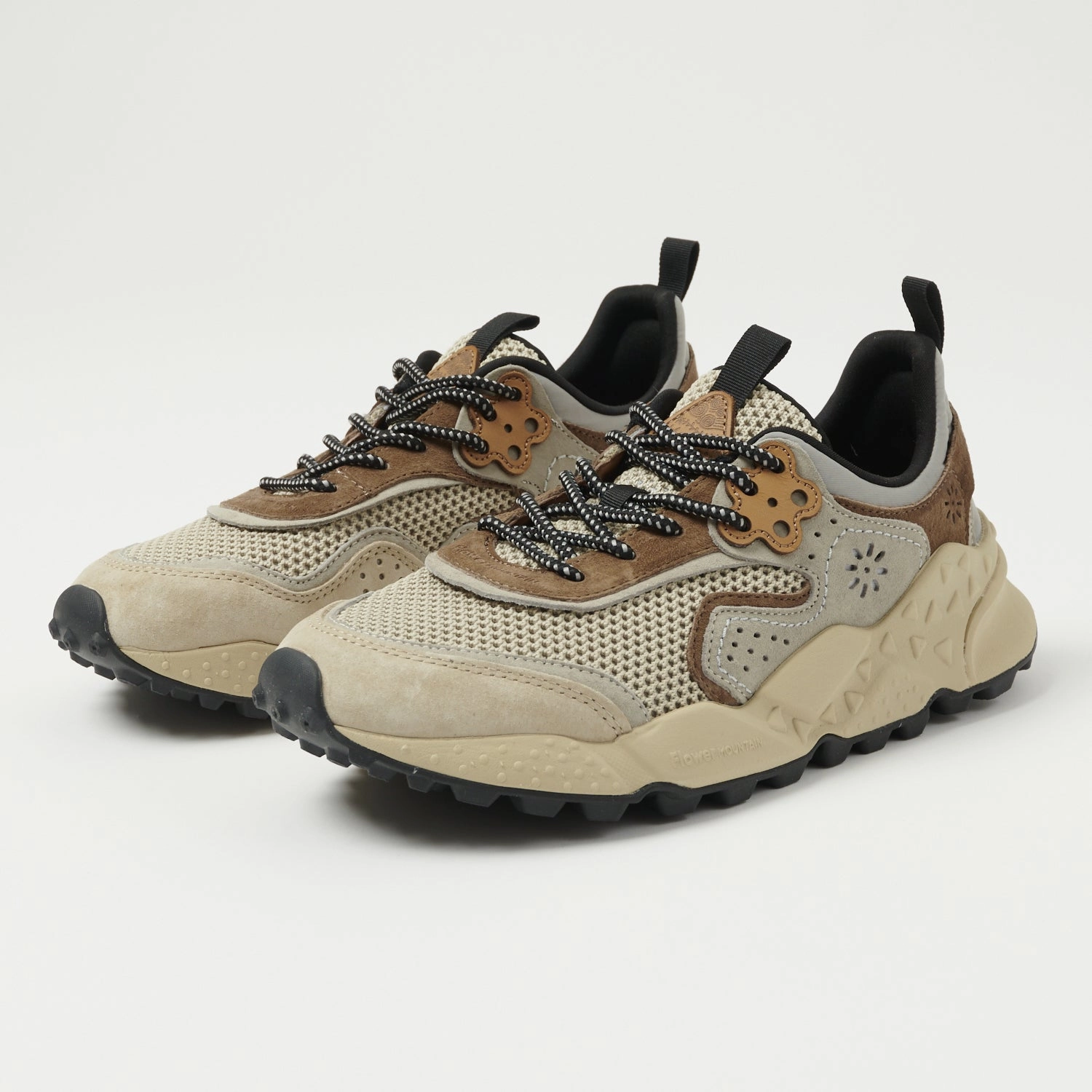 Flower Mountain Kotetsu Man Suede/Mesh Sneaker - Beige/Grey Glide Hike