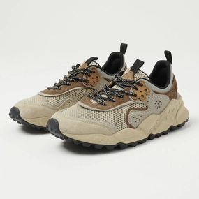 Shock absorption tech Flower Mountain Kotetsu Man Suede/Mesh Sneaker - Beige/Grey