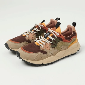 Flower Mountain Yamano 3 Man Suede/Nylon Sneaker - Taupe/Brown Balanced Ride Memory Foam Layer