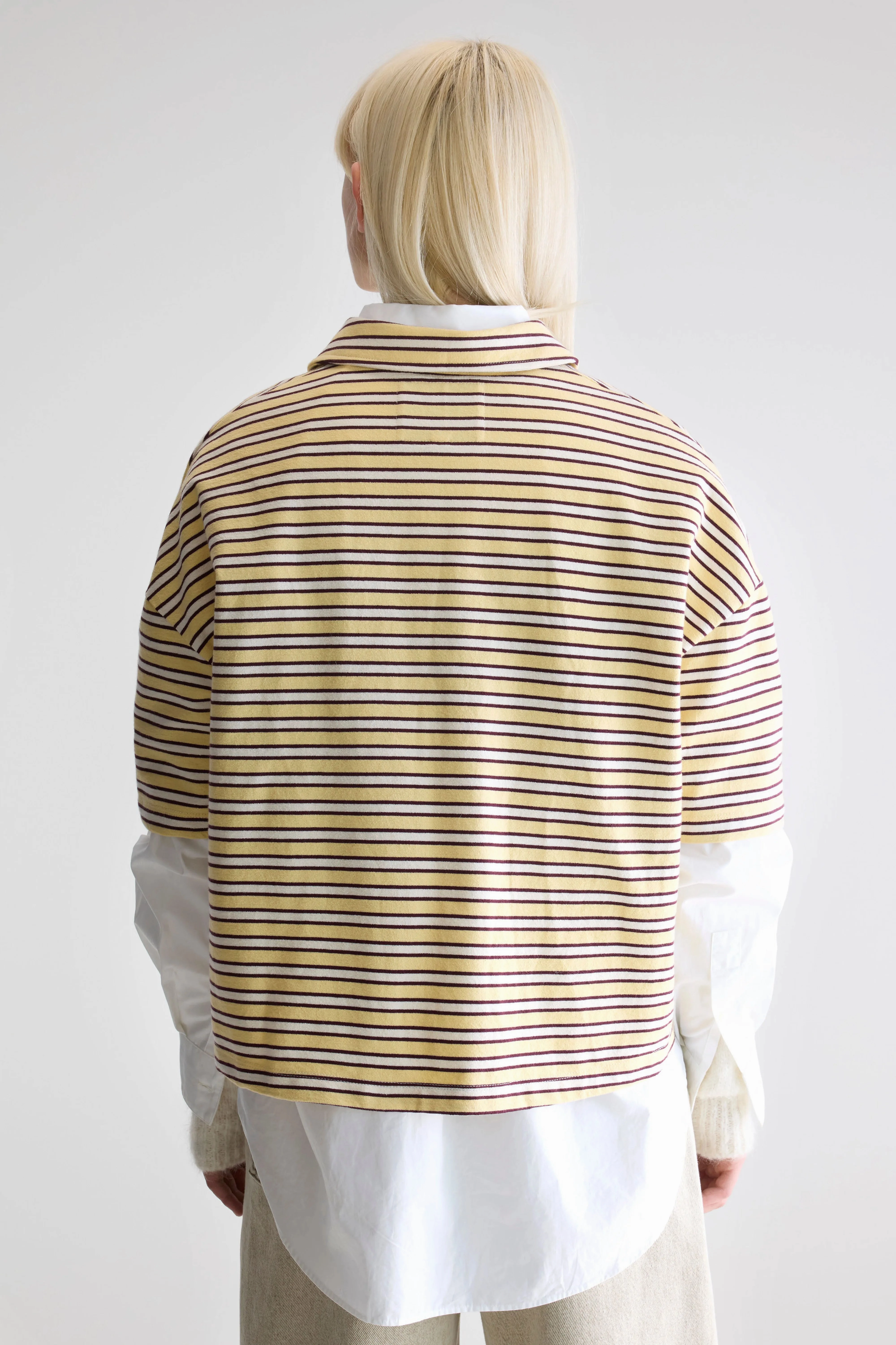 Foolo short-sleeve polo (252 / W / STRIPE A) Comfy Vibe All-Weather Comfort