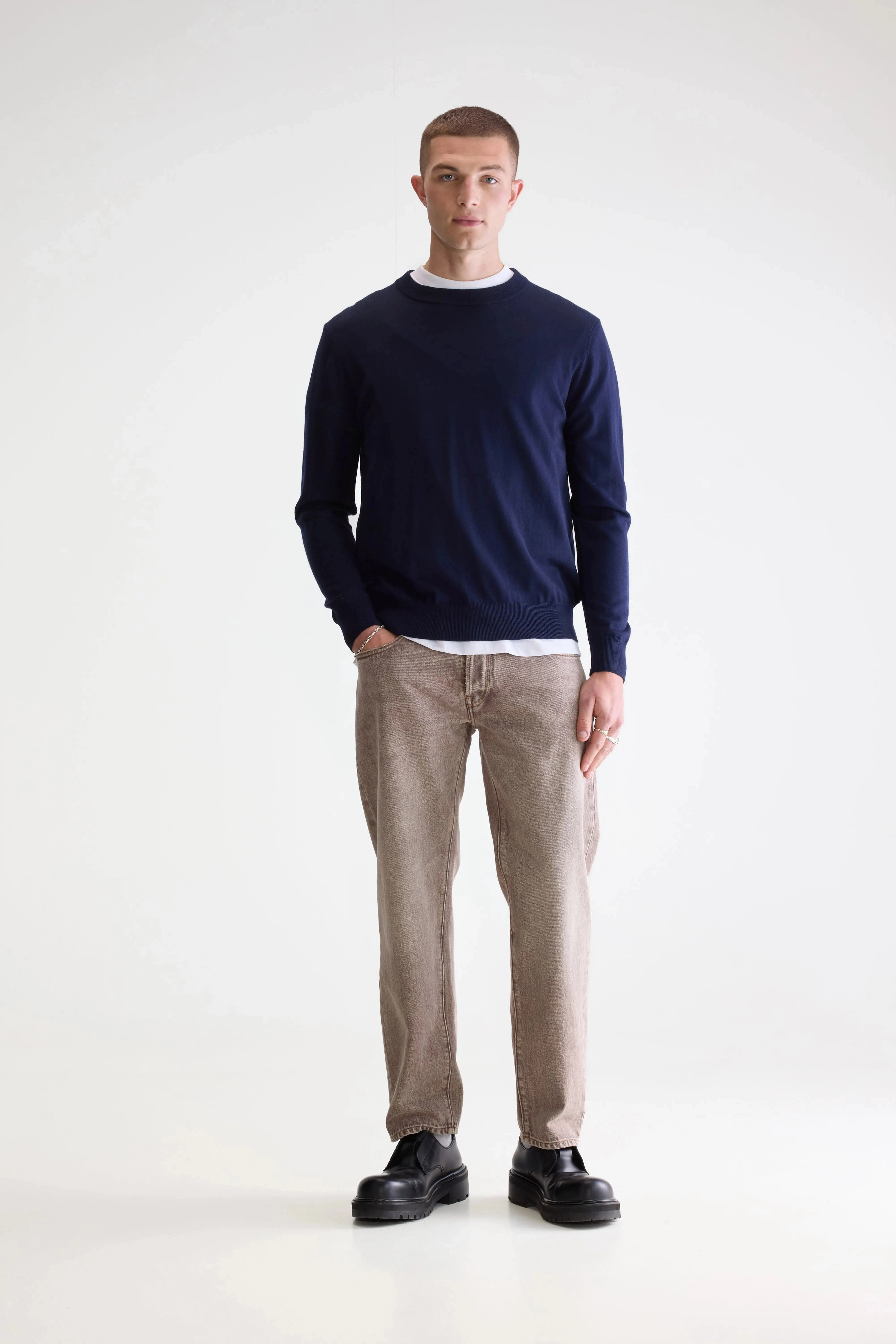 Dilliv crewneck sweater (251 / M / NAVY) Compression Fit Technology SweaterSpecific Detergent Guide