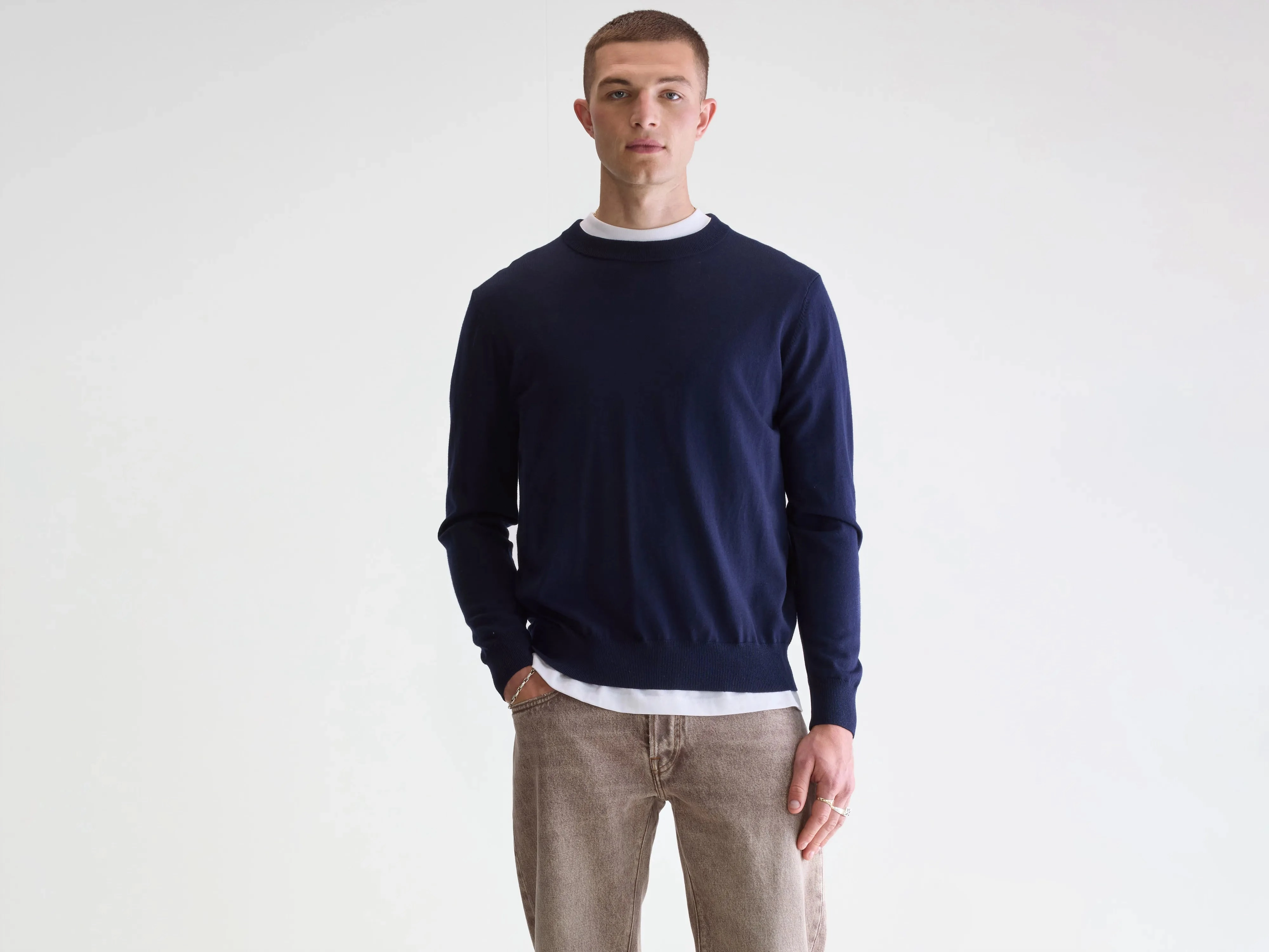 Recycled Polyester Thread Home Casual Dilliv crewneck sweater (251 / M / NAVY)