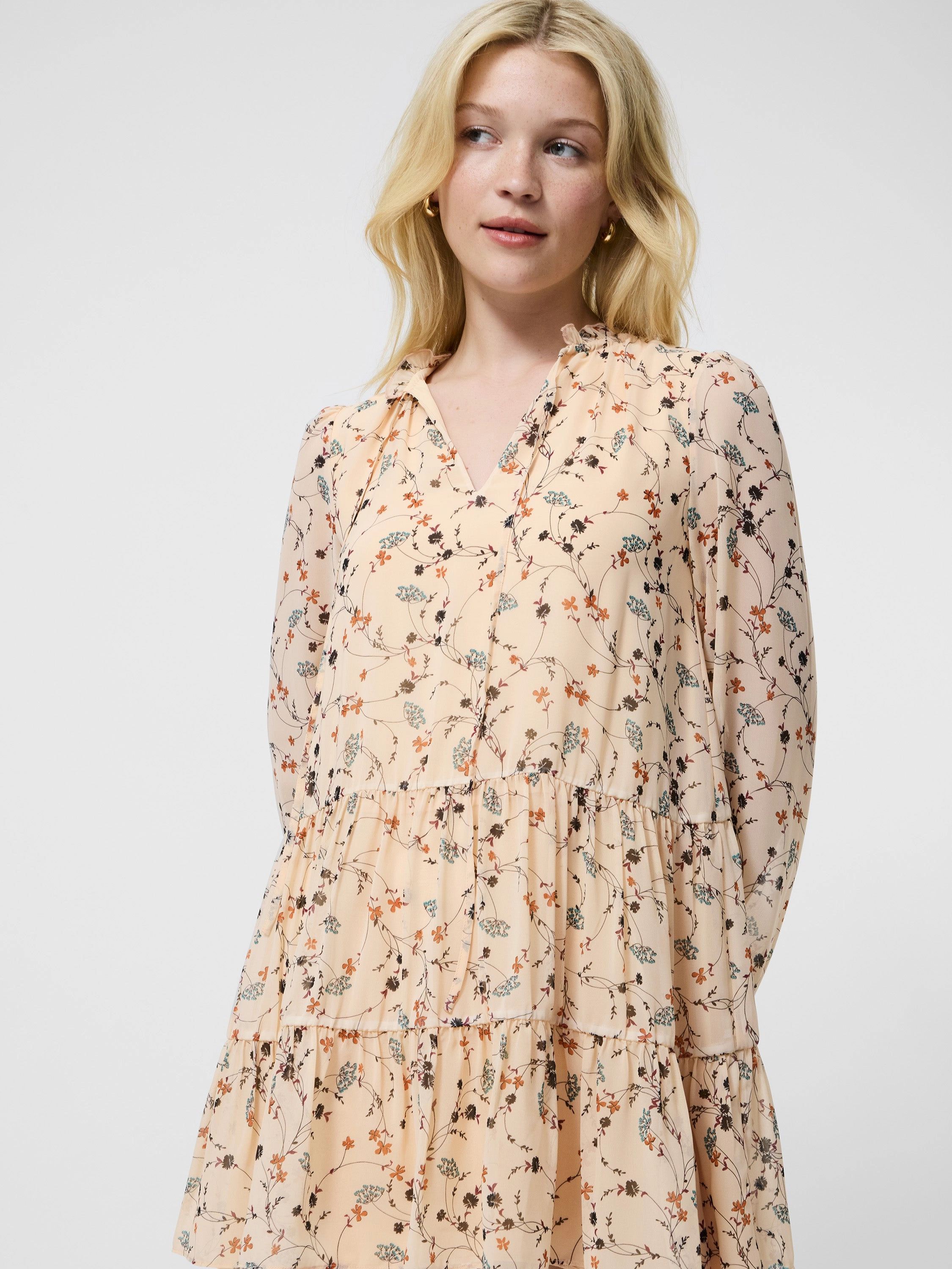 Zip Closure Practical-Style Marina Silky Chiffon Mini Dress