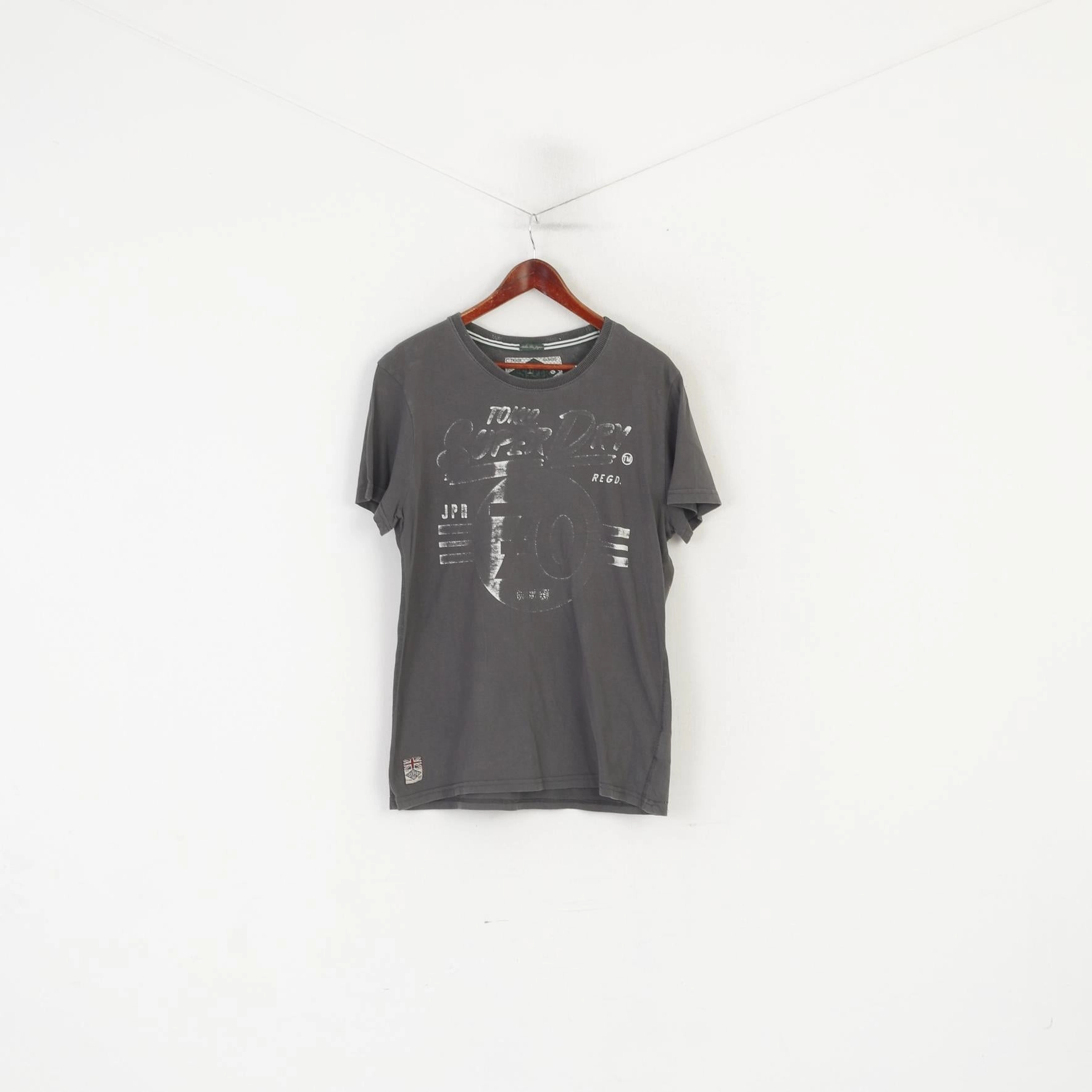 AllDay Comfort Minimal Style Trend Superdry Men XL Shirt Green Faded Cotton Motorbike Goods Vintage Top