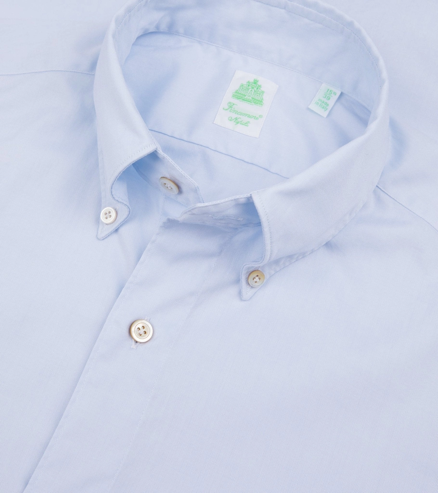 Finamore Gaeta Classic Cotton Leonardo Button Down Sport Shirt: Fine Oxford Blue Anti Odor Treatment