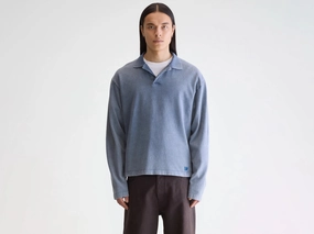 Vlugies long-sleeve polo (252 / M / BLUES) Stylish Look LowProfile Hem