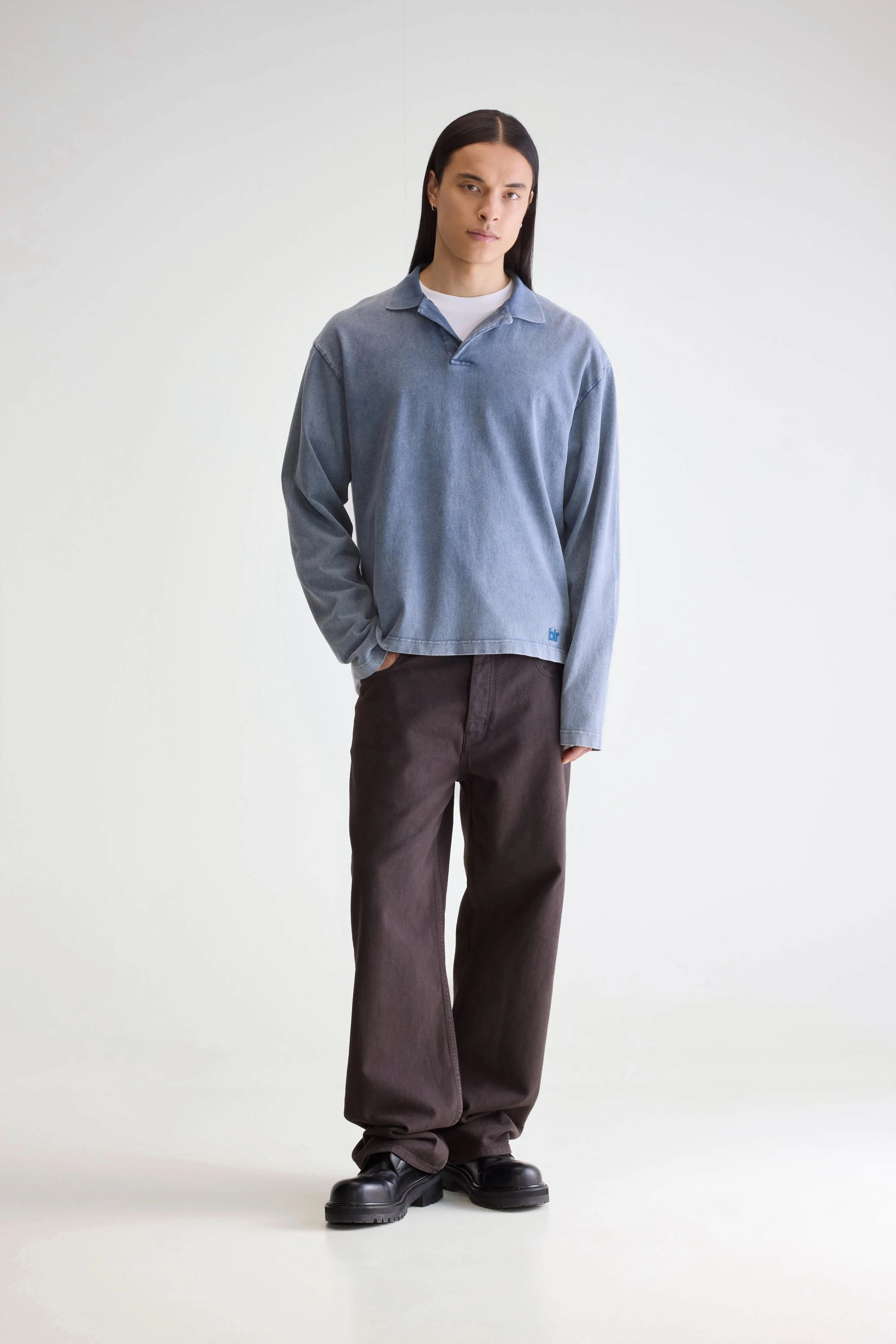 Vlugies long-sleeve polo (252 / M / BLUES) Refined Look