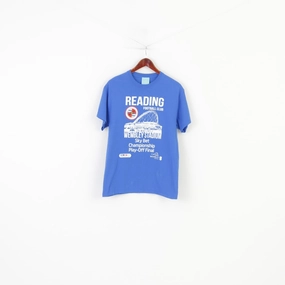 Premium Comfort Sun Protection Wembley Men M T-Shirt Blue Cotton Football Club Reading Vintage Sport Top