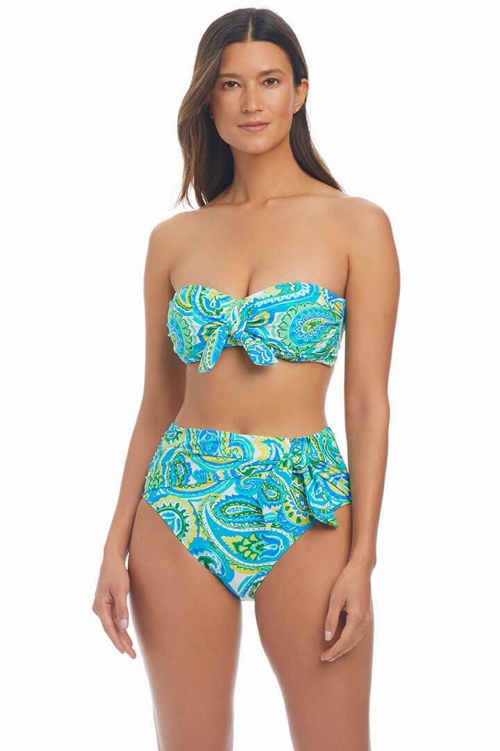 Padded-Cups More Is More Tie-Front Bandeau Bikini Top