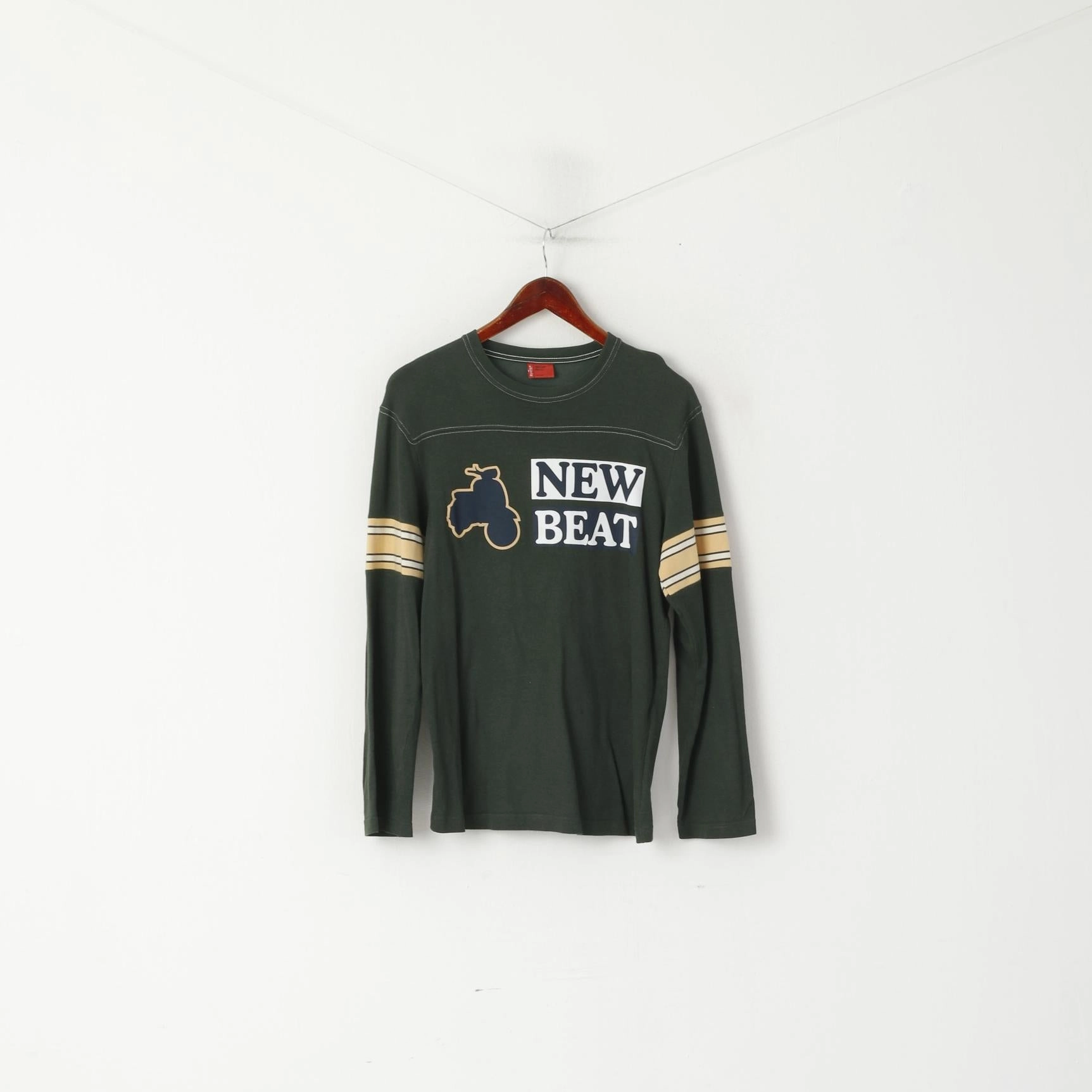 BreathableMaterial Cool and casual Levi's Red Tab Men S Shirt Long Sleeve Green Cotton New Beat Crew Neck Top