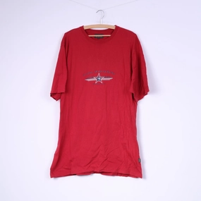 G3000 Collection Mens XL T-Shirt Red Crew Neck Cotton Top Sportswear Chic and Cozy Wear Versatile Comfort