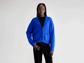 Gakkin boxy cardigan (252 / W / LAZULI) City Casual Style Flexible Rib Trimming