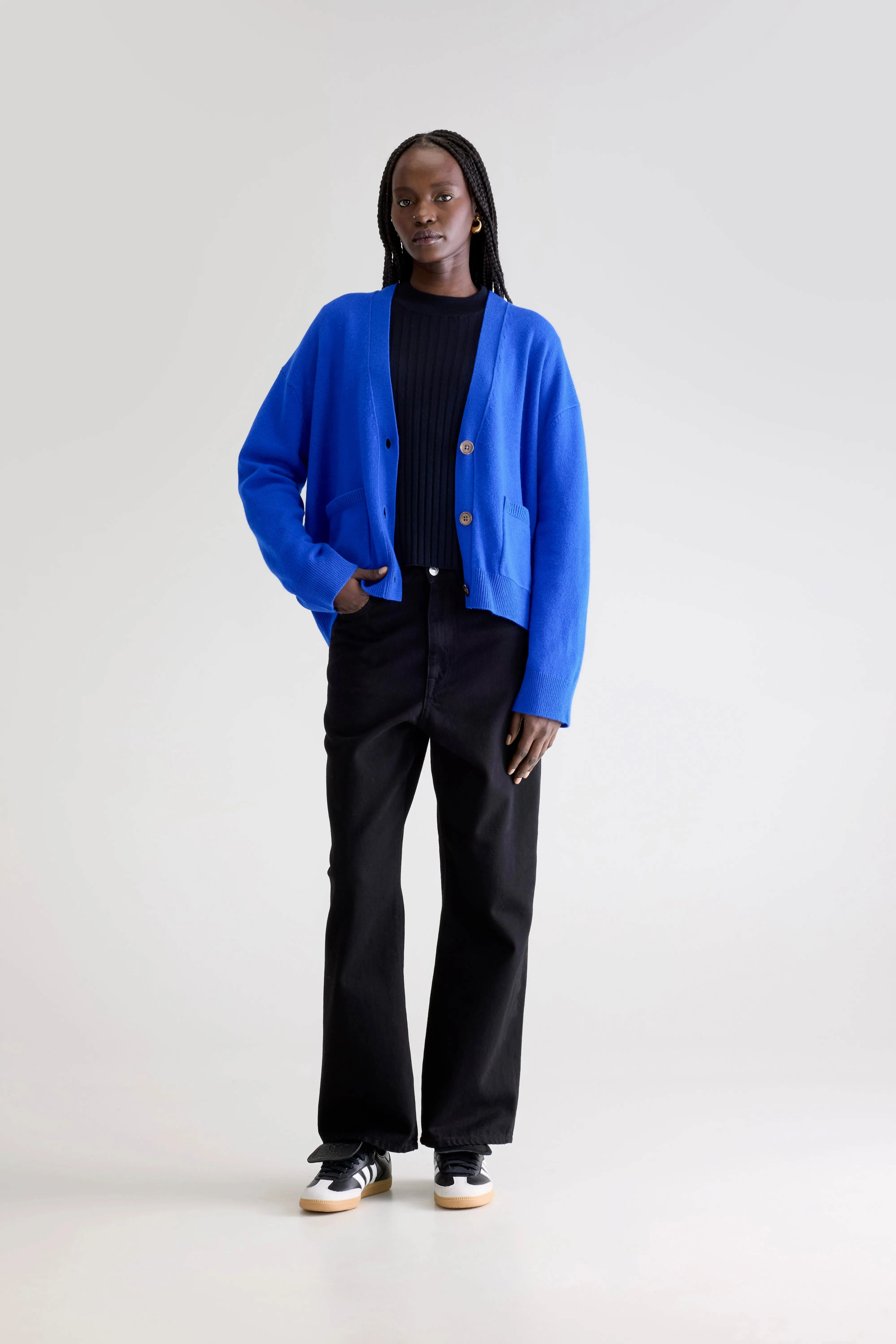 Timeless Look Chic Look Gakkin boxy cardigan (252 / W / LAZULI)