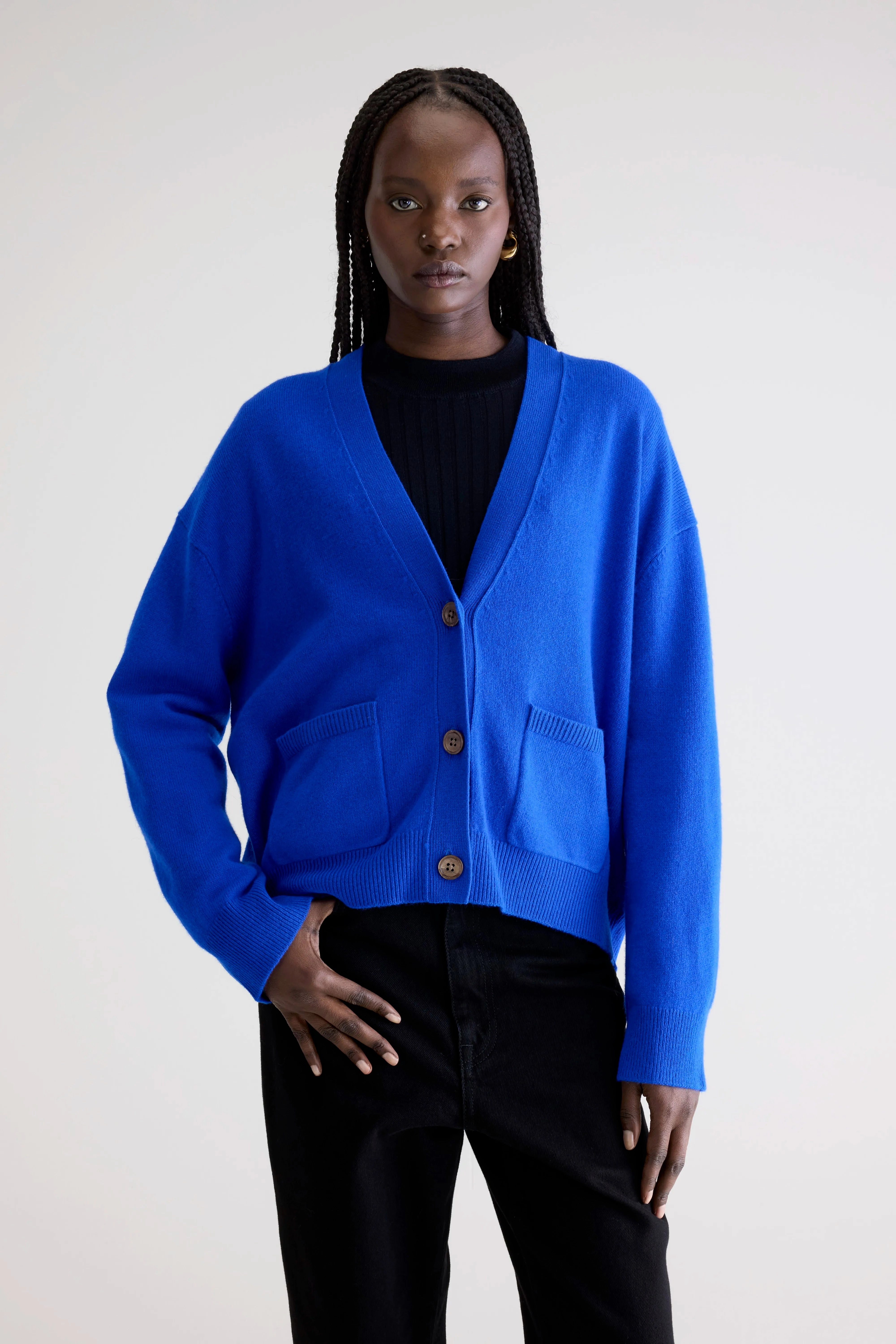 Gakkin boxy cardigan (252 / W / LAZULI) Thermal regulation Airflow channels