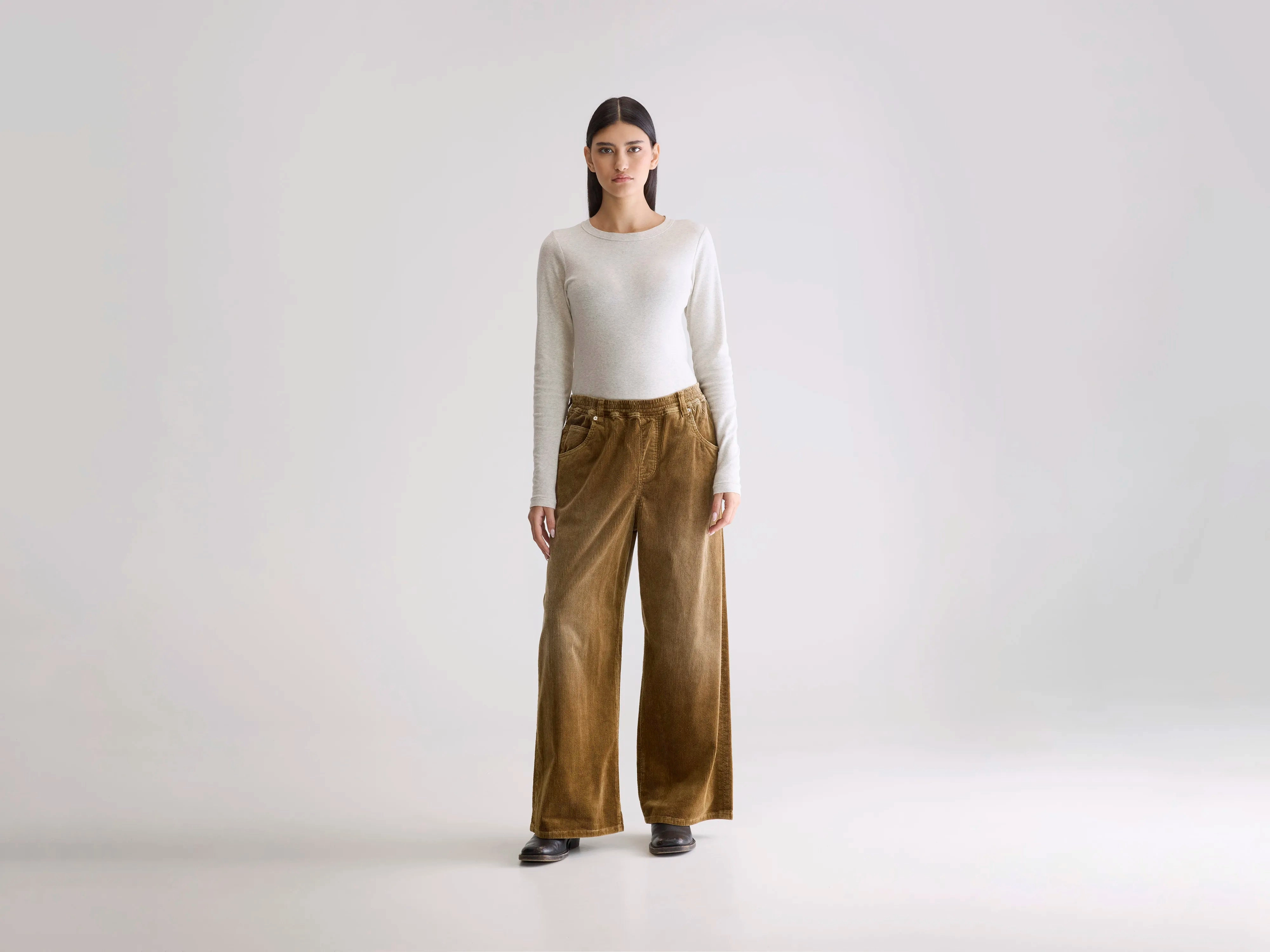 All Purpose Modern Relaxed Galina wide trousers (252 / W / SOIL)
