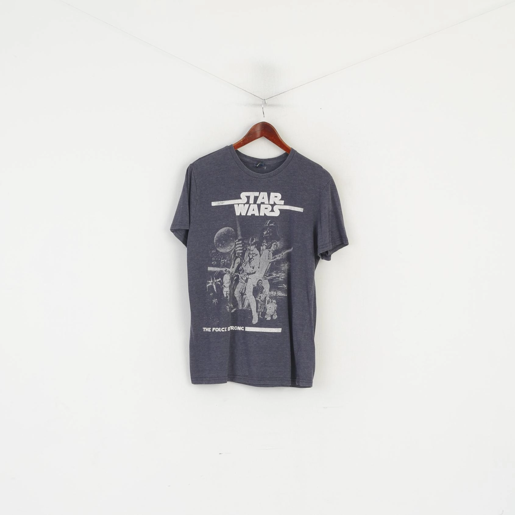 Tight fit sexiness George Star Wars Men L Shirt Gray Cotton Graphic Casual Top