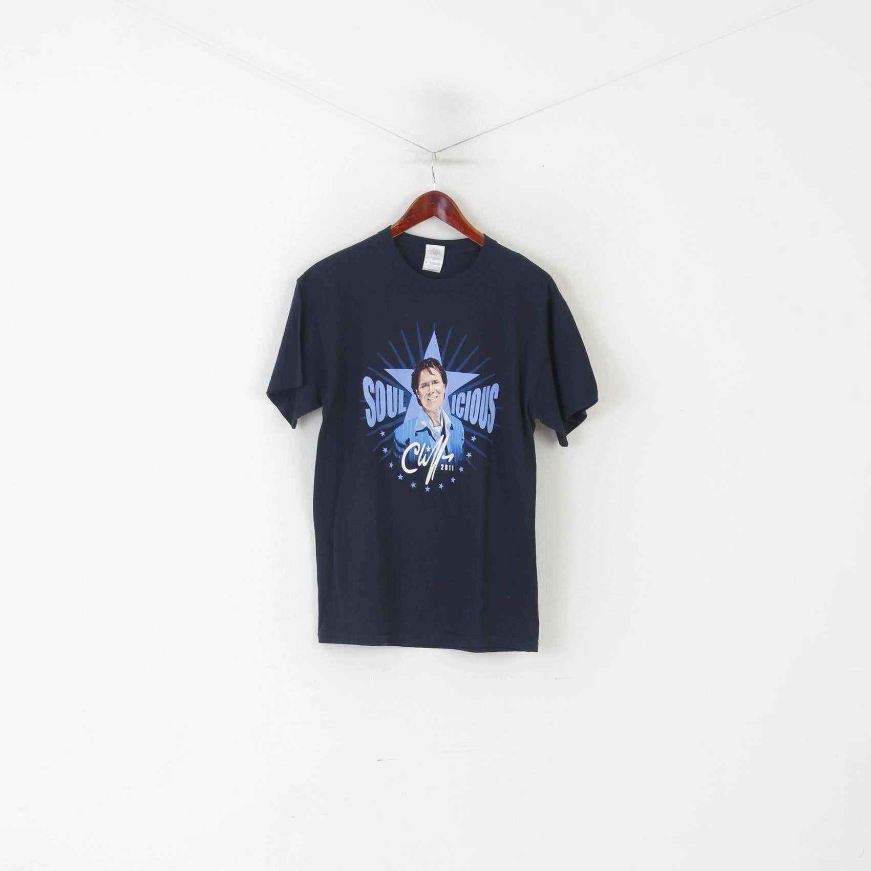 Gildan Men M Shirt Navy Cotton Graphic Soulicious Cliff Richard 2011 Top Outdoor Sports Fashionable Piece