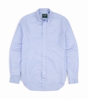 Gitman Vintage Zephyr Cotton Shirt: Blue Streetwear