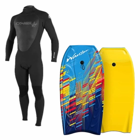 Anatomical Stitching Lines Youth Wetsuit & Bodyboard Package