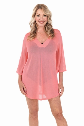Gofret Mesh Tunic Cover-Up Mesh-Panels