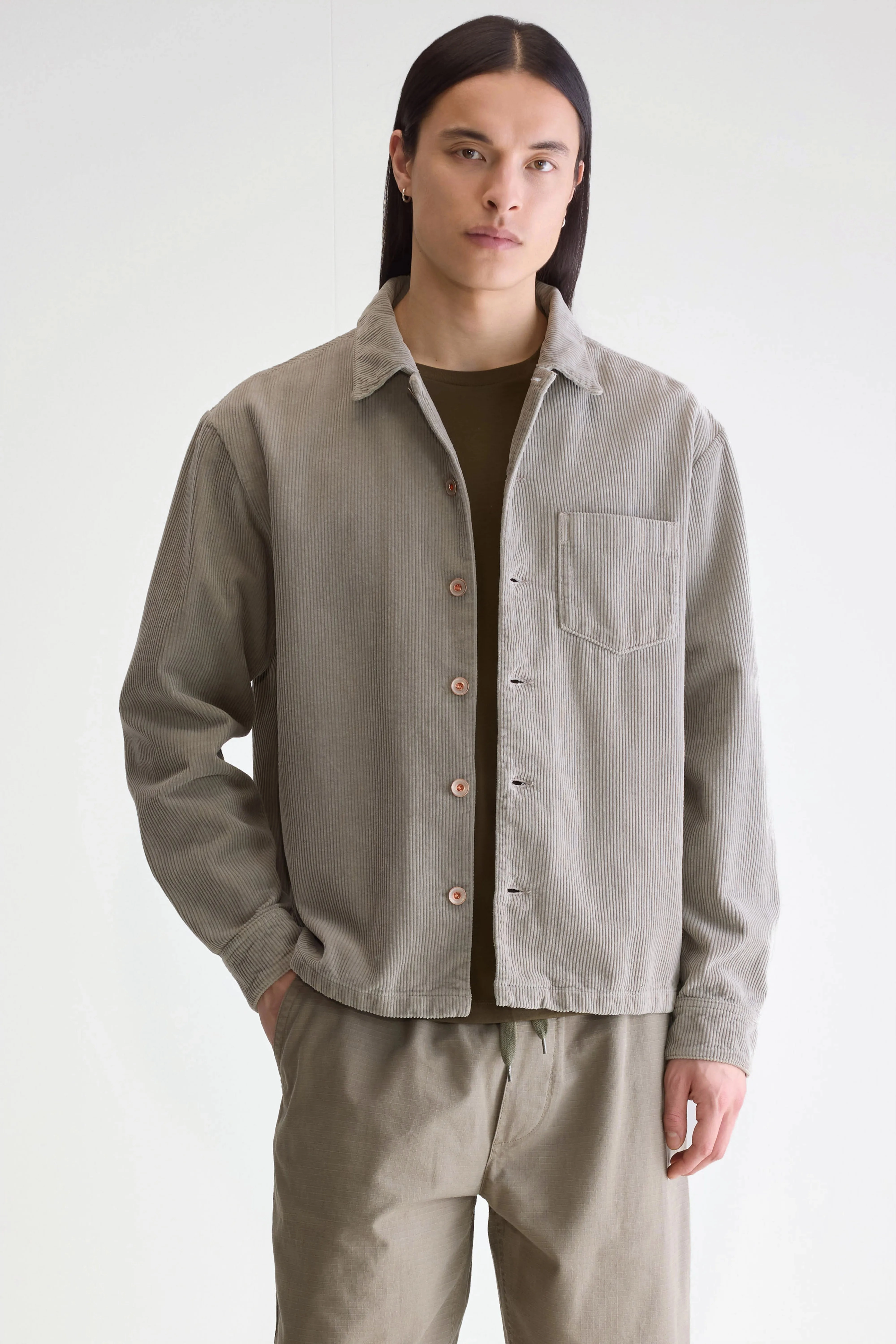 Easy Movement Cut Comfortable Feel Goney corduroy overshirt (252 / M / ROCK)