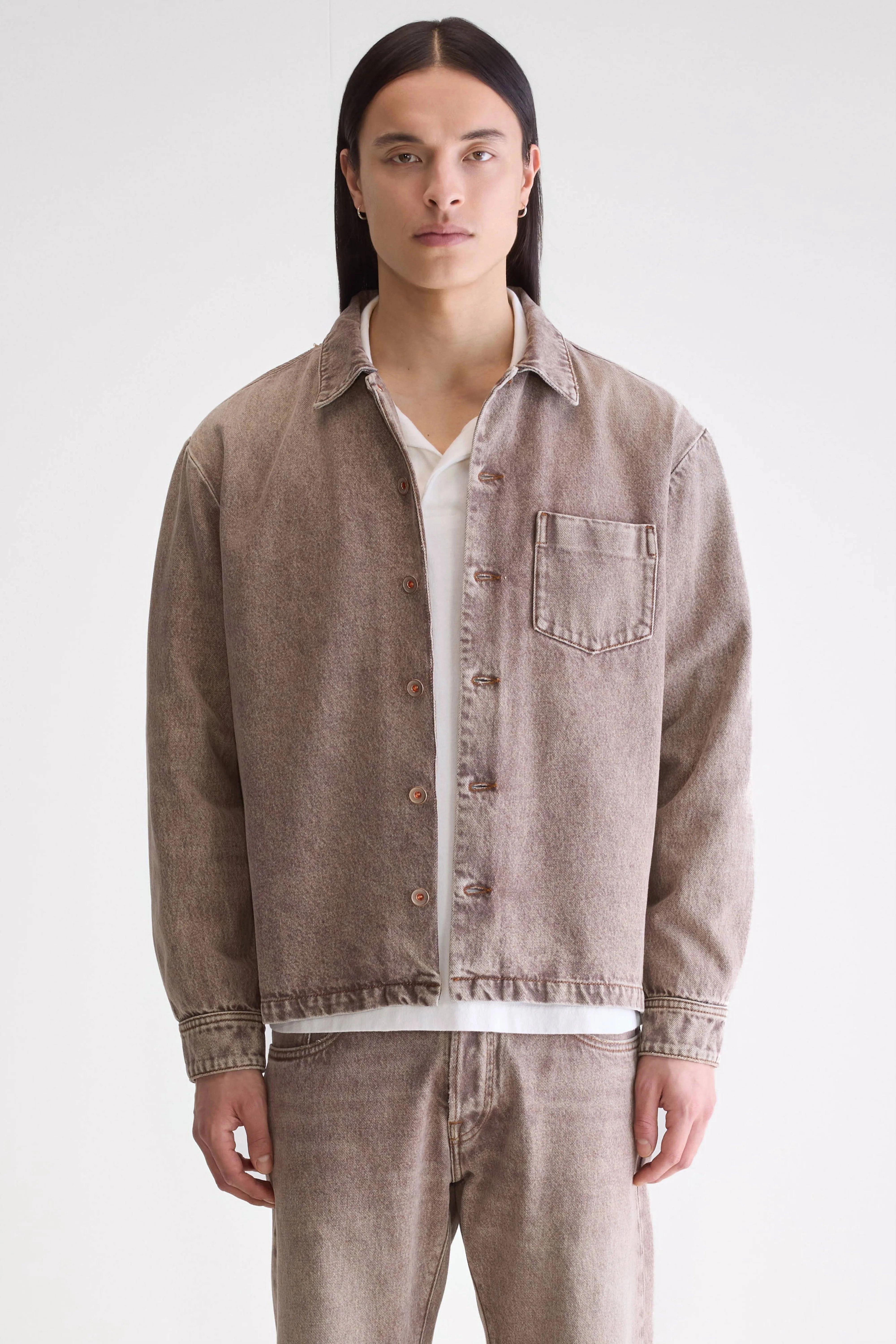 Goney denim overshirt (252 / M / BROWN SNOW) Ventilated Back