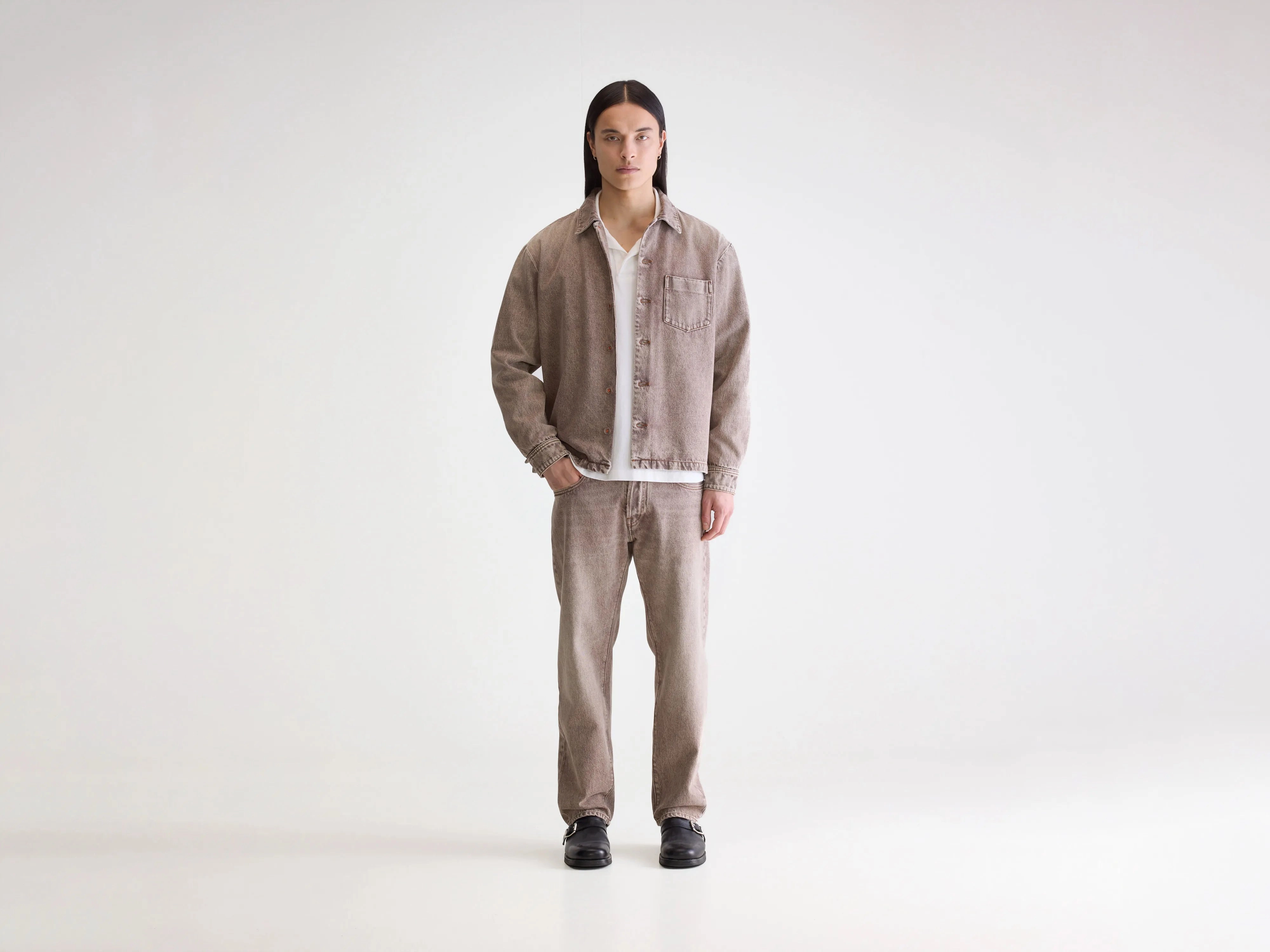 Stitched Look Goney denim overshirt (252 / M / BROWN SNOW)