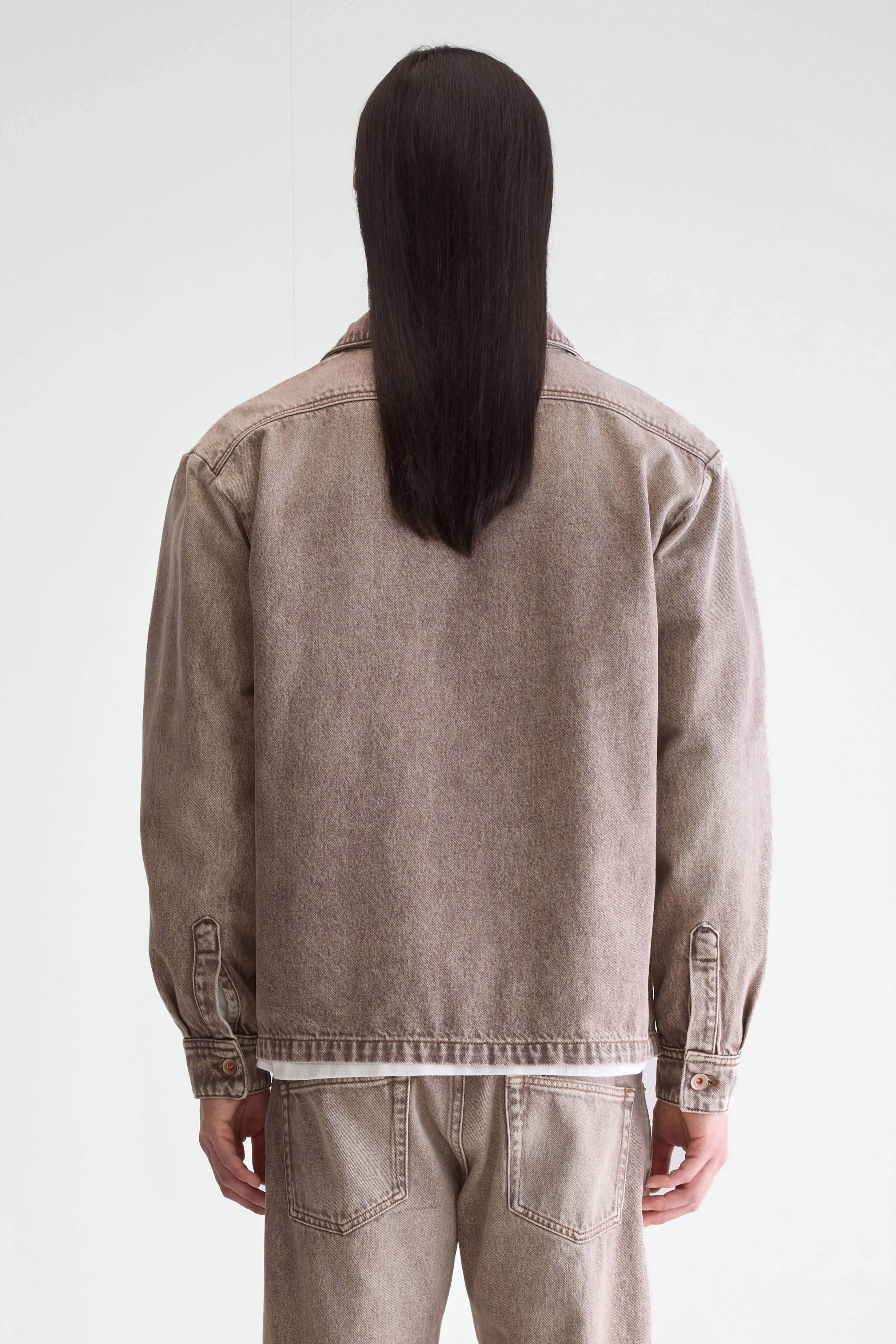 Goney denim overshirt (252 / M / BROWN SNOW) elastic waistband