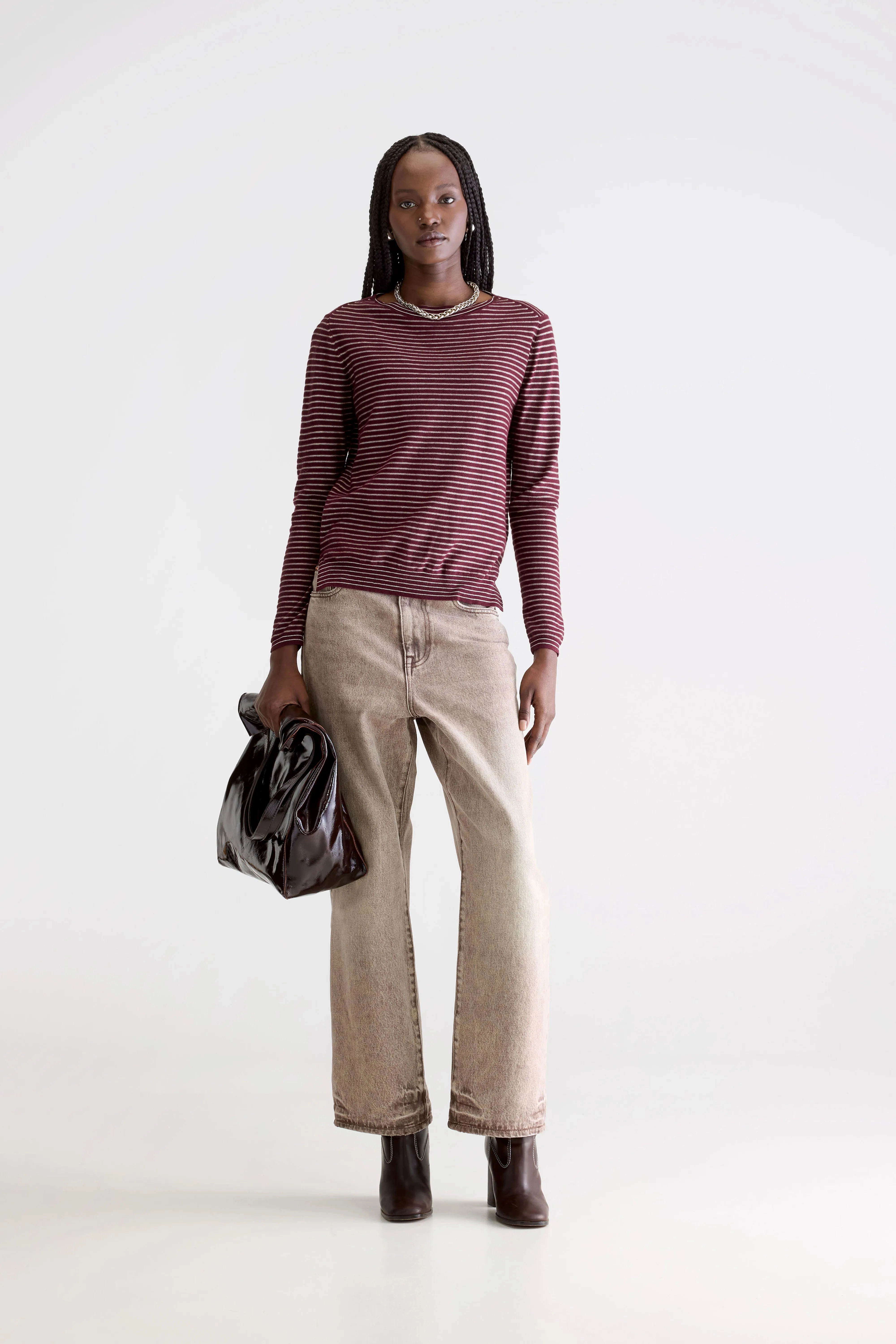 Gop boatneck sweater (252 / W / STRIPE A) Recycled Fiber