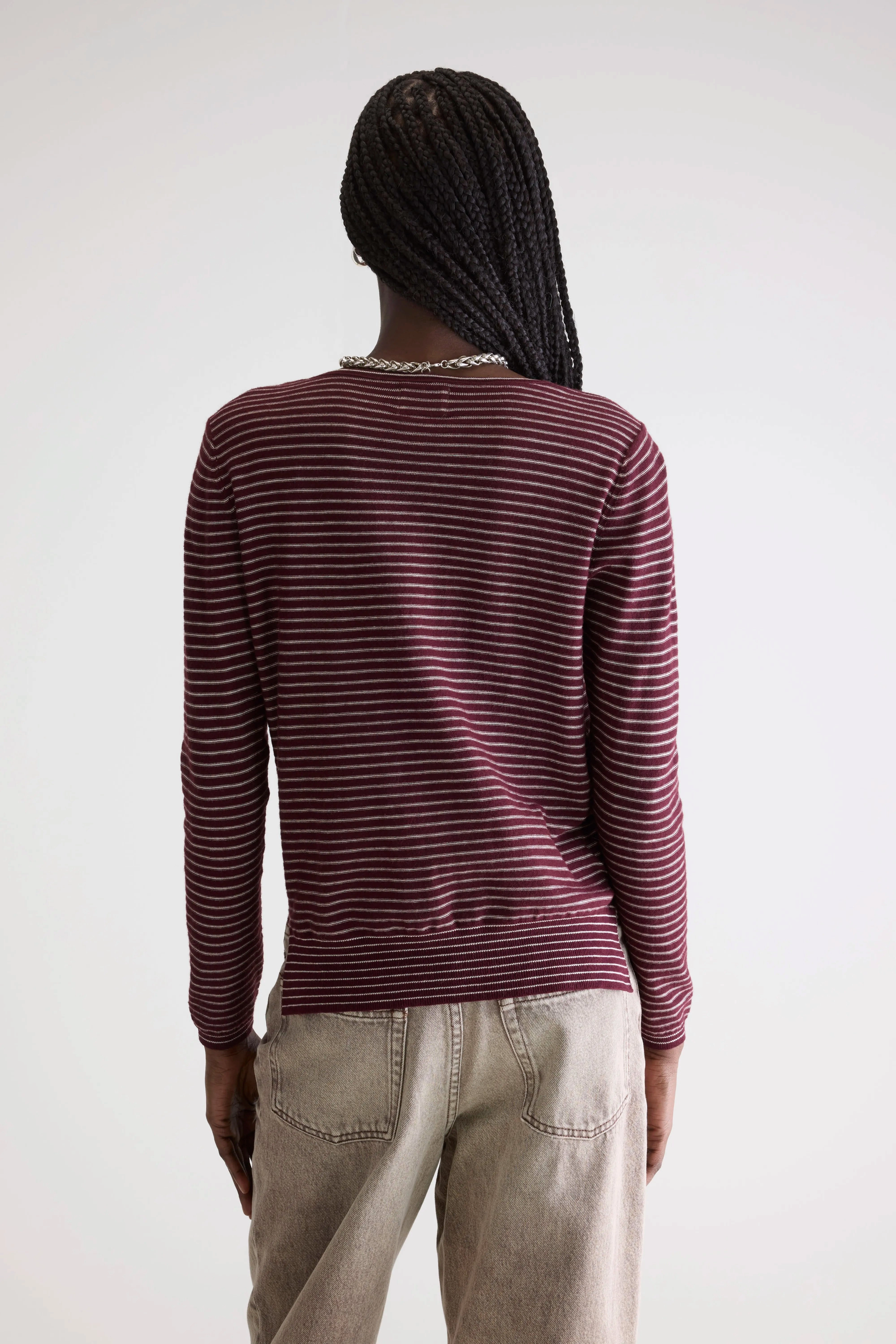 Anti Snag Fabric Quick Fit Gop boatneck sweater (252 / W / STRIPE A)