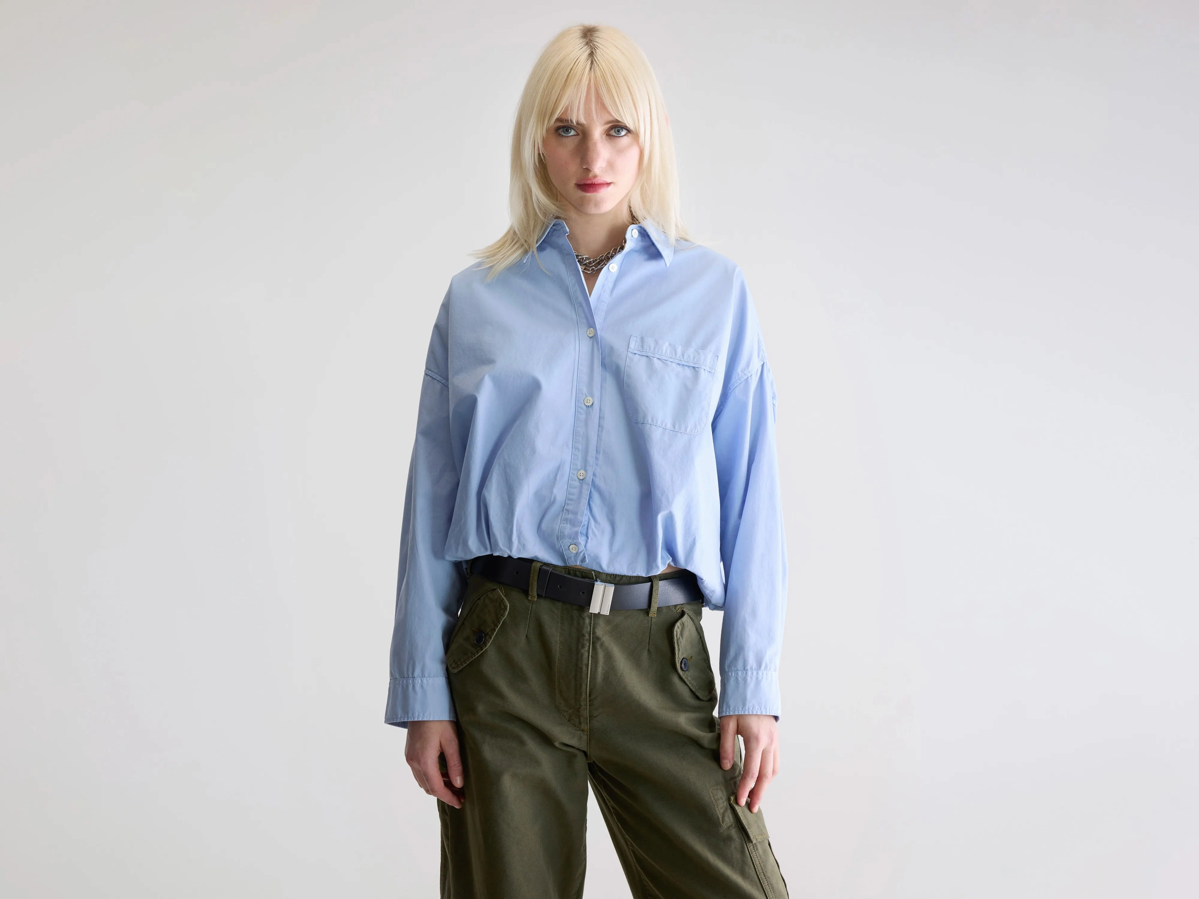 Timeless Bold Graham cropped shirt (252 / W / SKY)