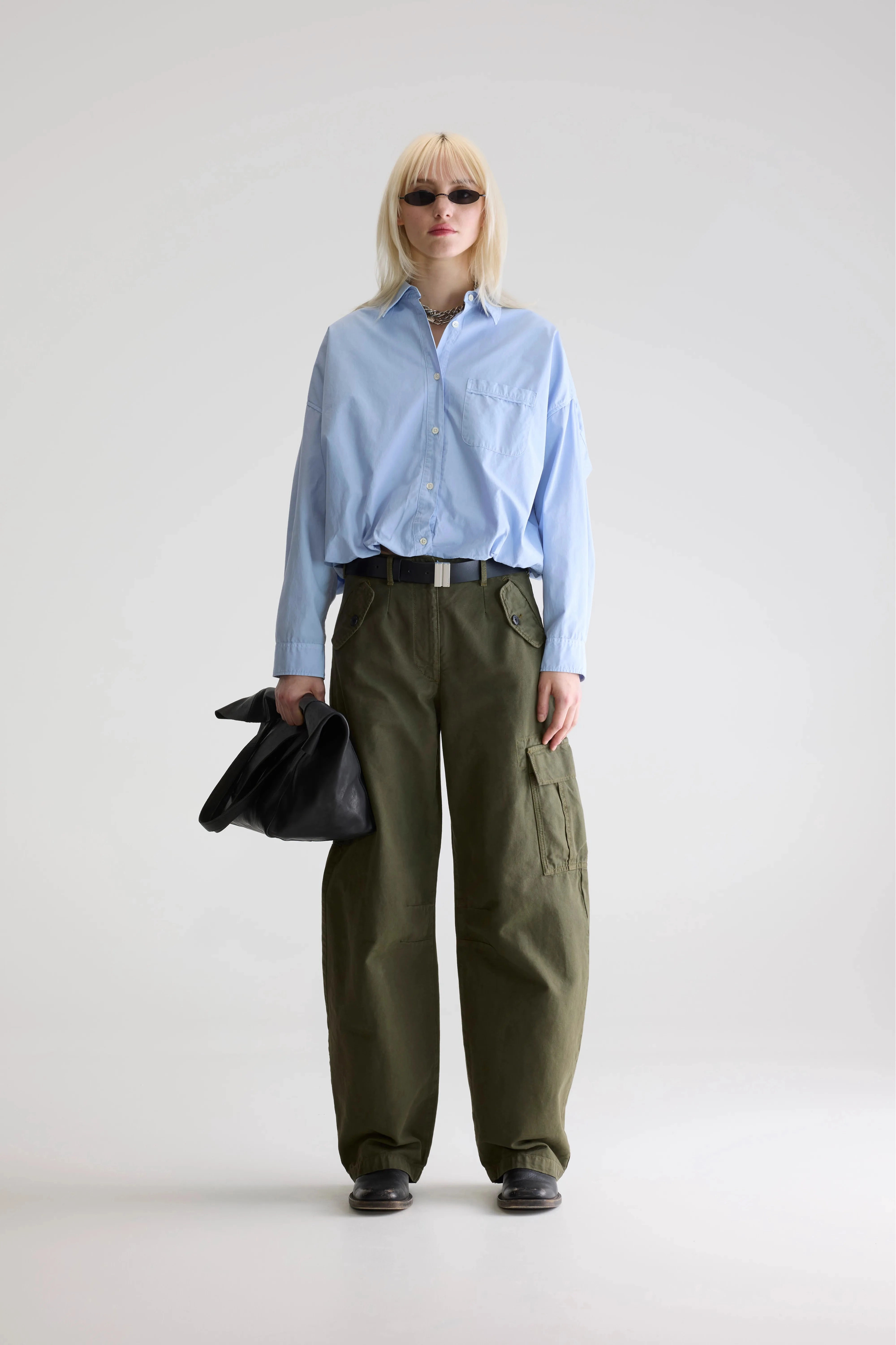 Graham cropped shirt (252 / W / SKY) Travel Relaxed Warm Top