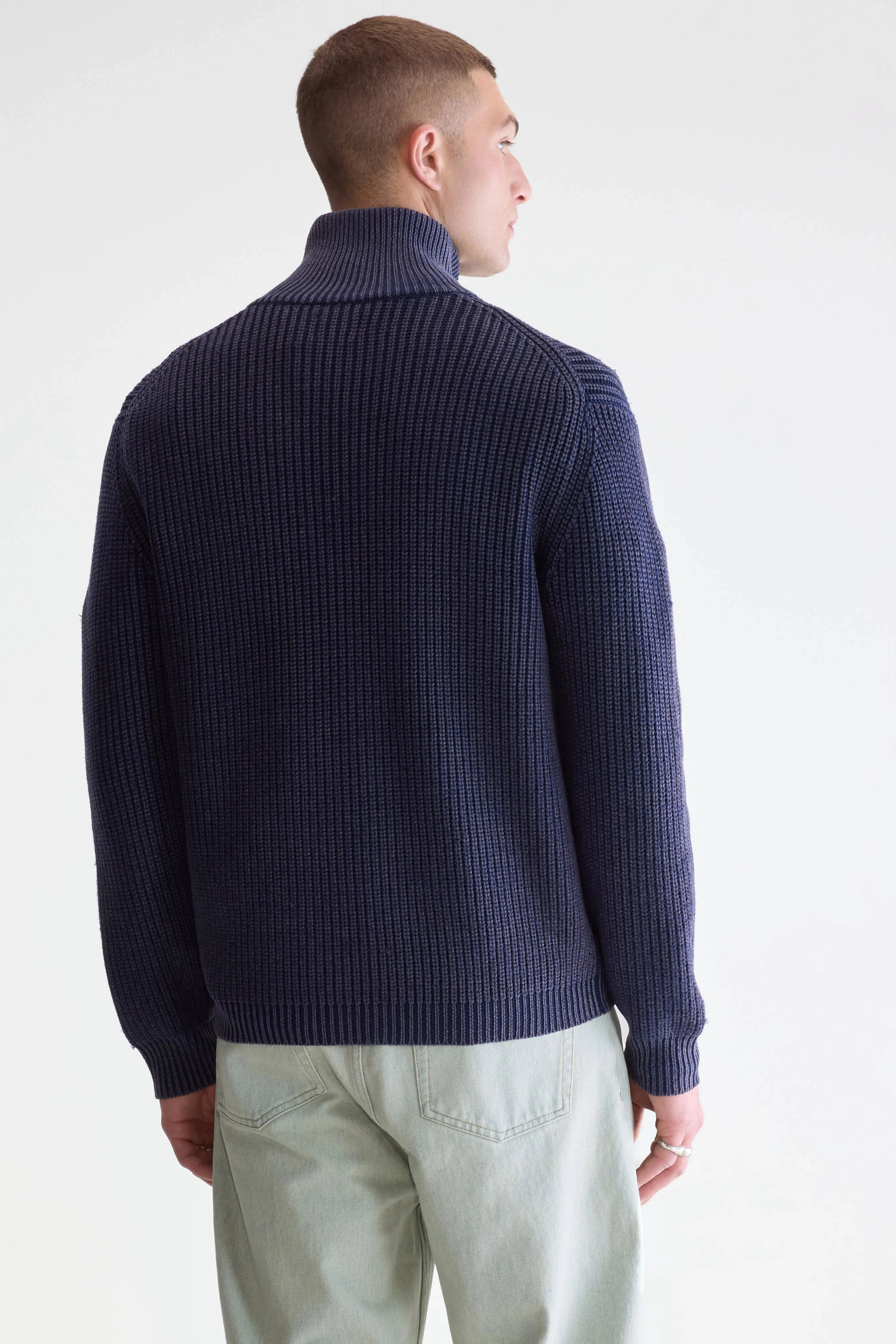 Daily Wear Guip zipped cardigan (252 / M / NAVY)