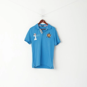 Breathable Waistband All-Purpose Wear Gx3 Jeans Men L (M) Polo Shirt Turquoise Cotton French Team Best Horse Tour St.Tropez #2 Top