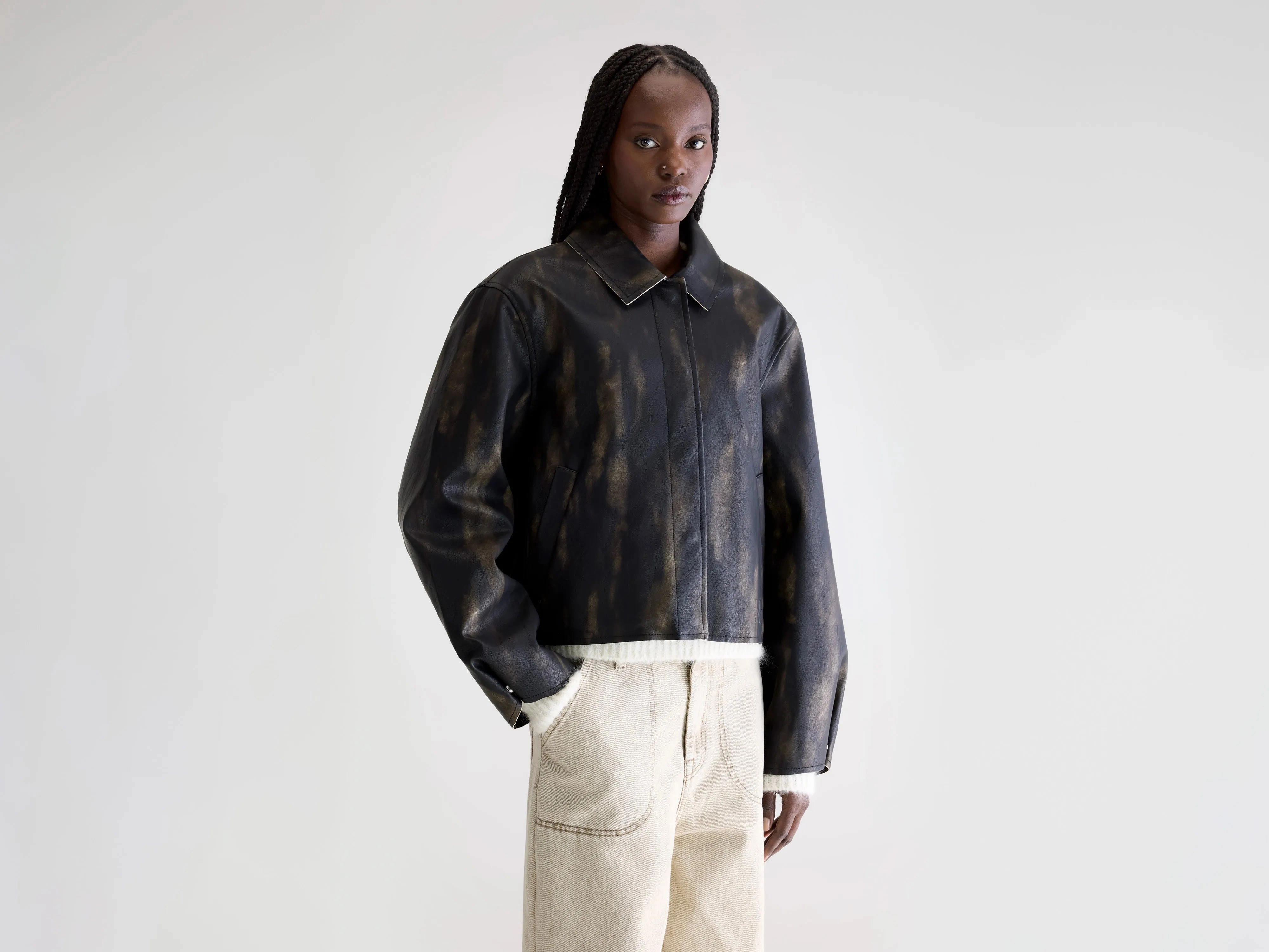 Harred faux-leather jacket (252 / W / BLACK SAND) Trendy Must Have