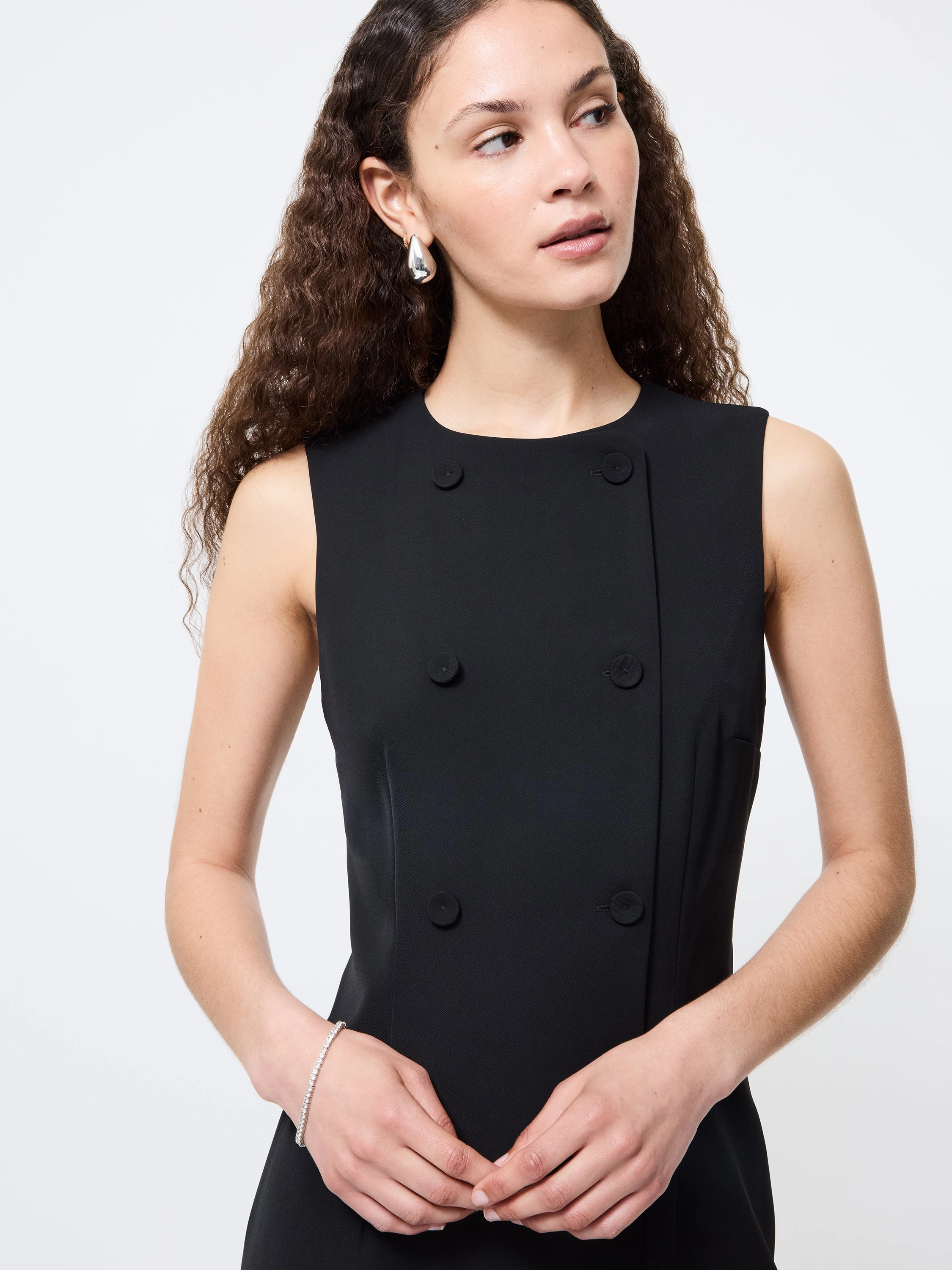 Harry Suiting Double Breasted Mini Dress Effortless Touch Pleated design