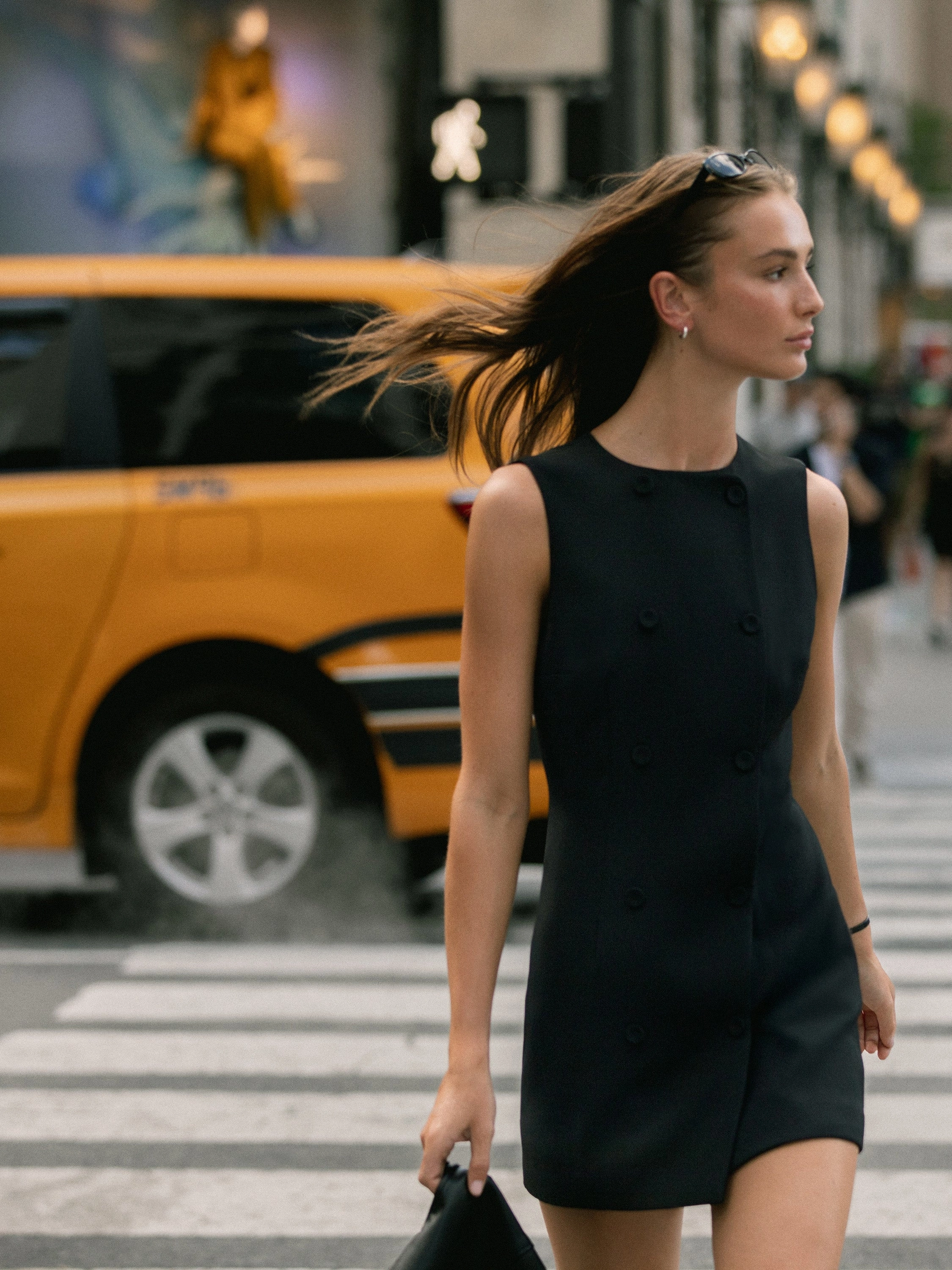 Bright-colored piece Simple Comfort Harry Suiting Double Breasted Mini Dress